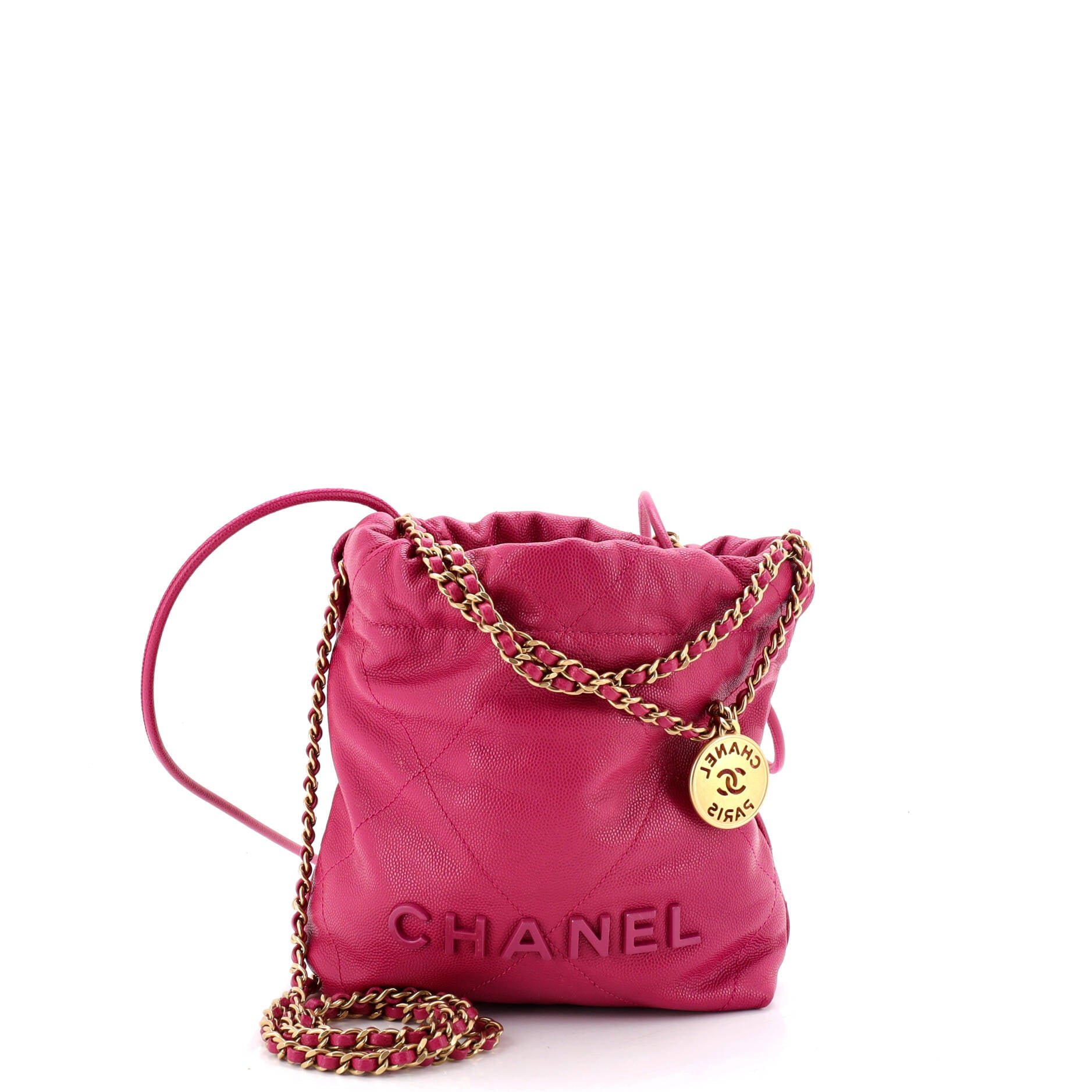 22 Chain Hobo Quilted Caviar Mini