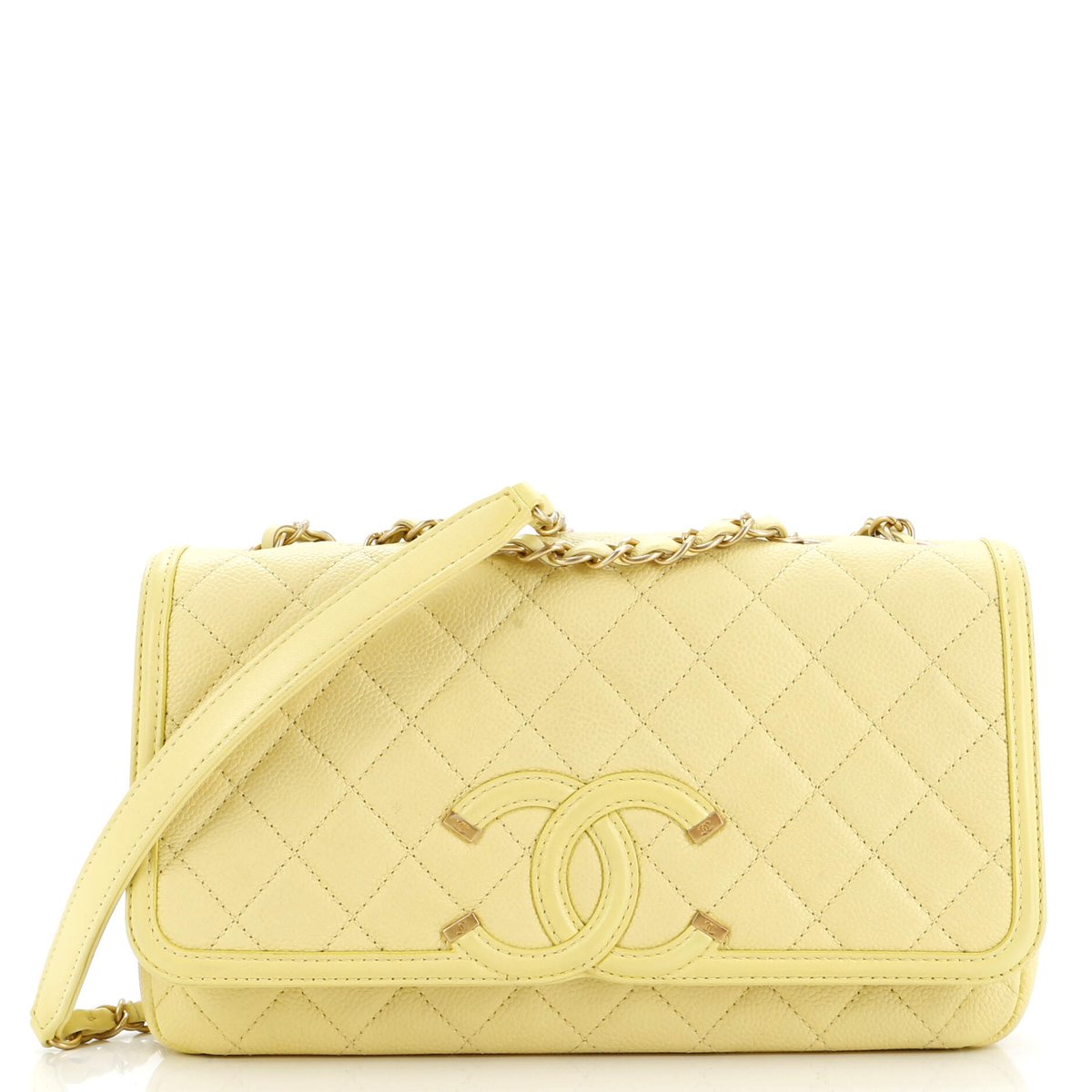 Chanel Filigree Flap Bag Quilted Caviar Medium