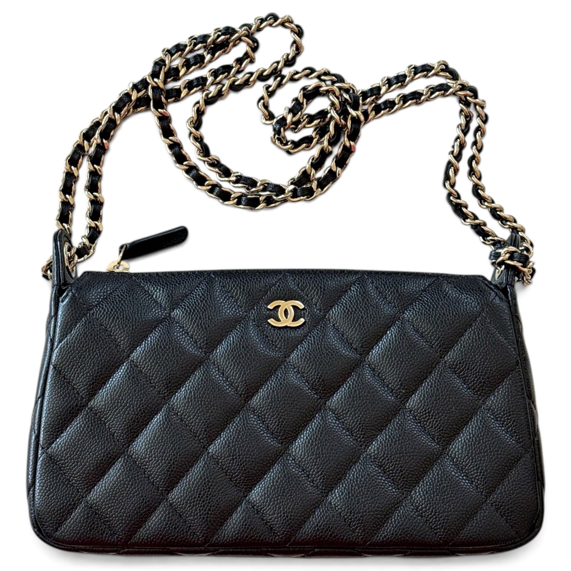 Wallet On Chain leather crossbody bag