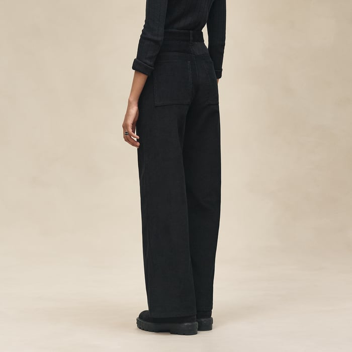 Noir High-waisted Straight Leg Pants