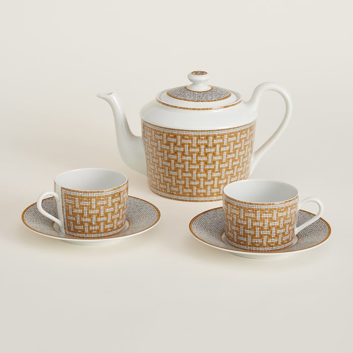 Sans Coloris Mosaique Au 24 Gold Tea Set