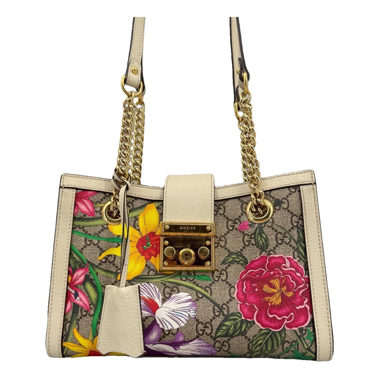 Padlock leather handbag