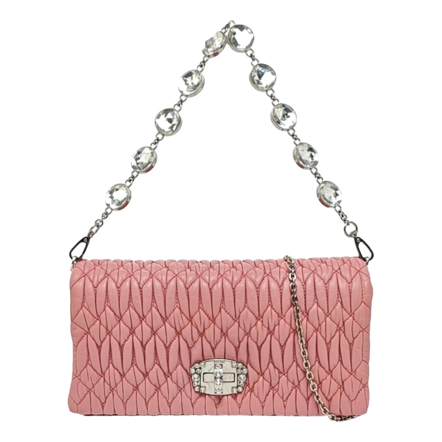 Miu Crystal leather handbag