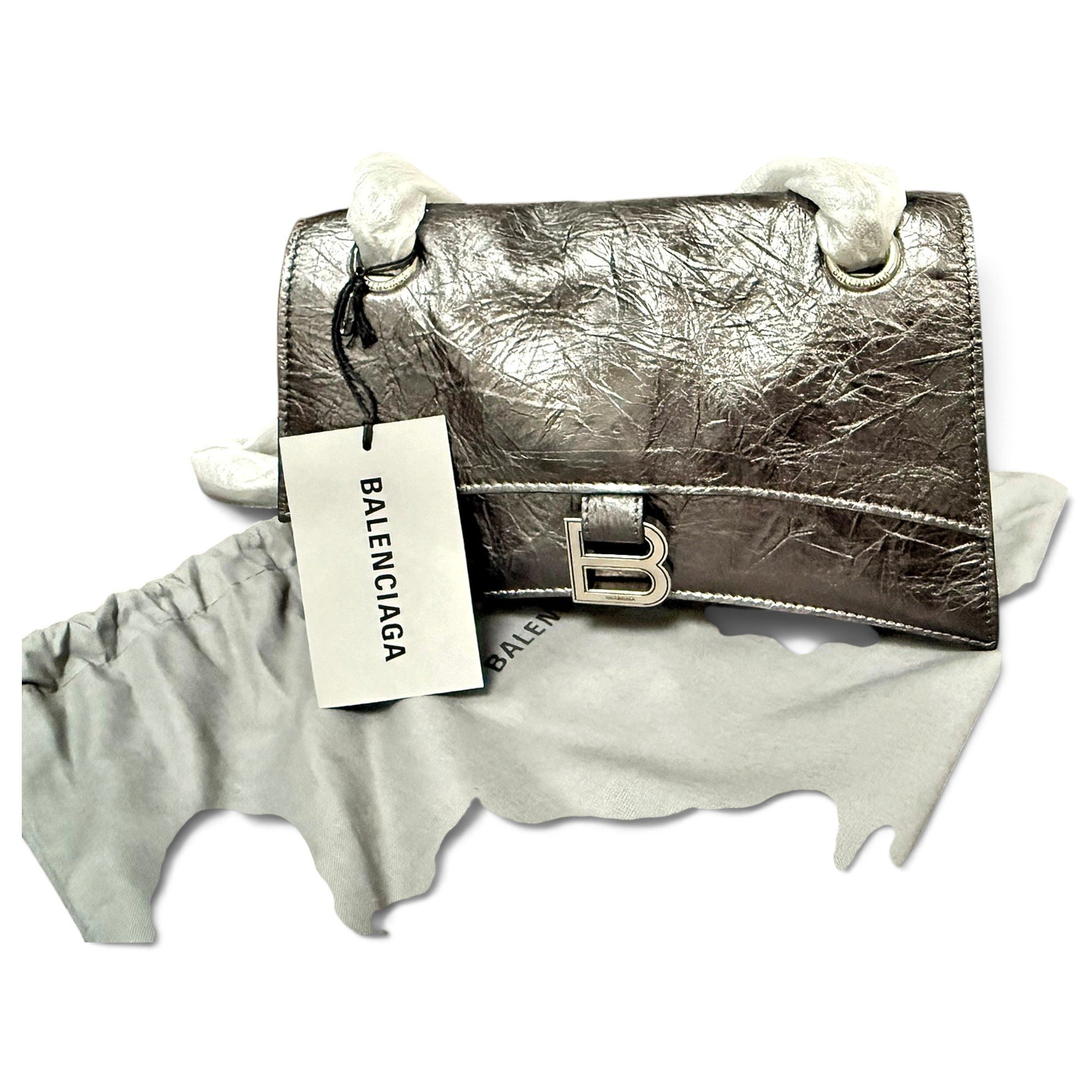 Crush leather handbag