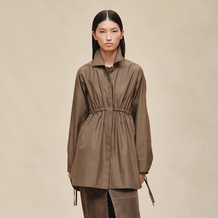 Marron Muschio Drawstring Shirt