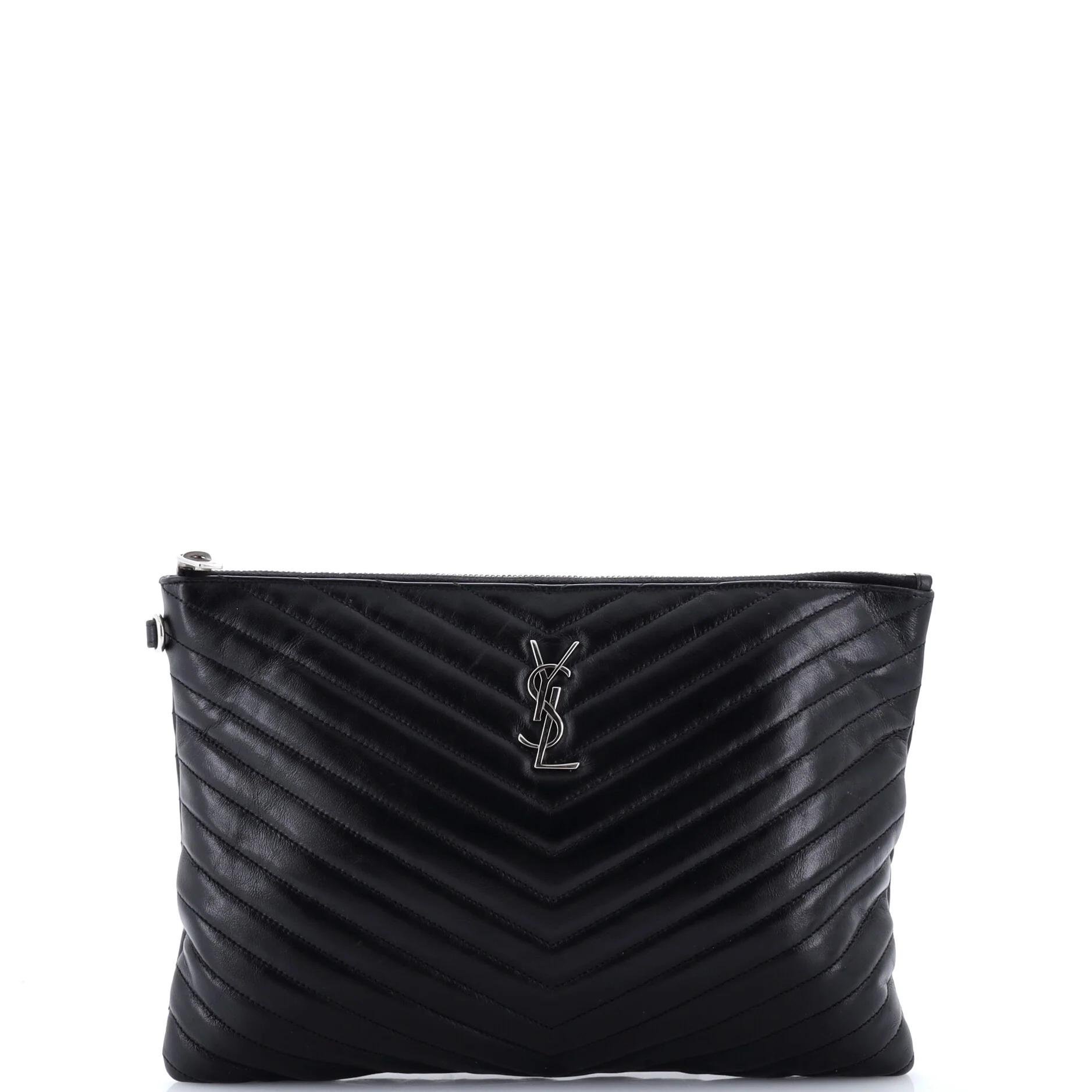 Leather clutch bag