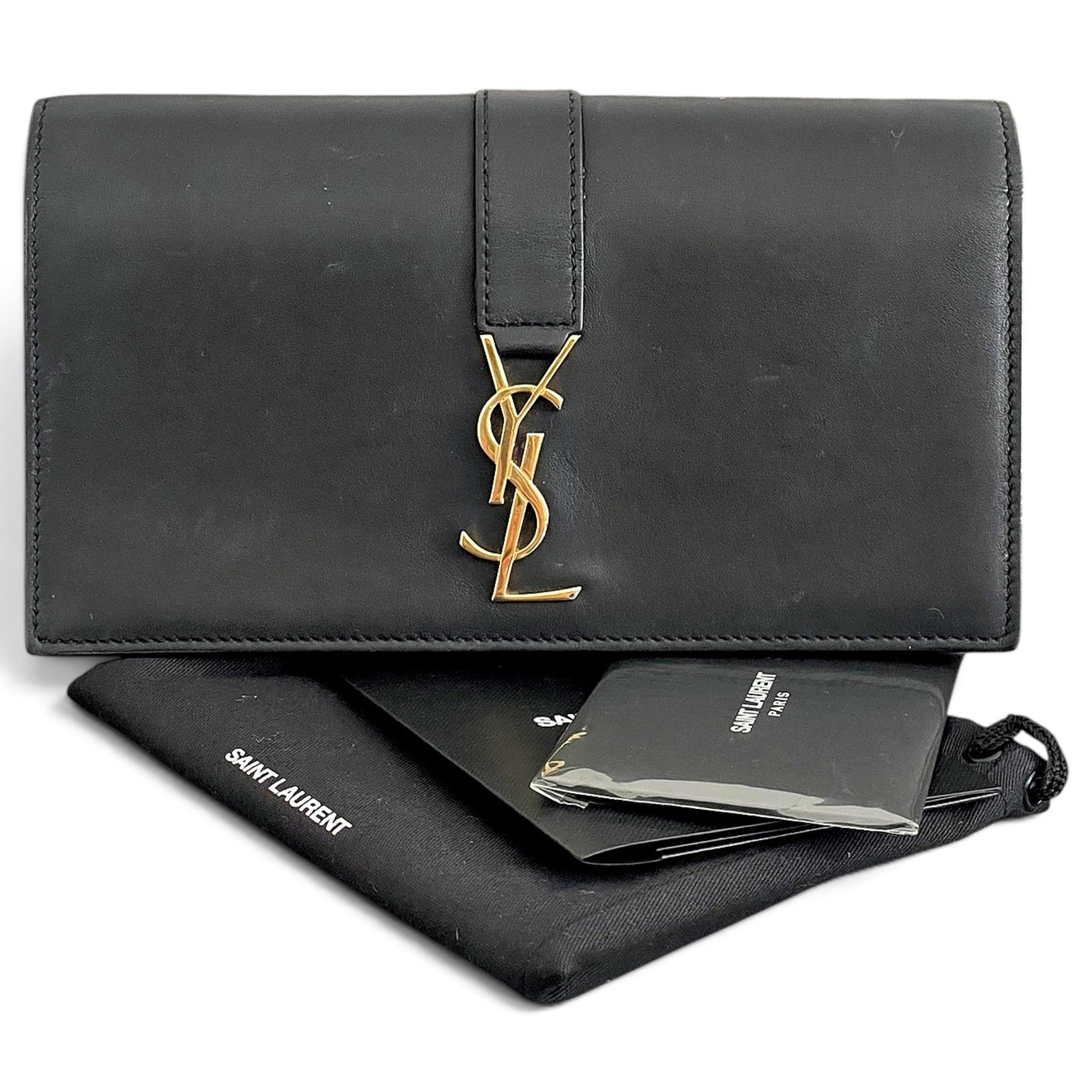 Leather clutch bag