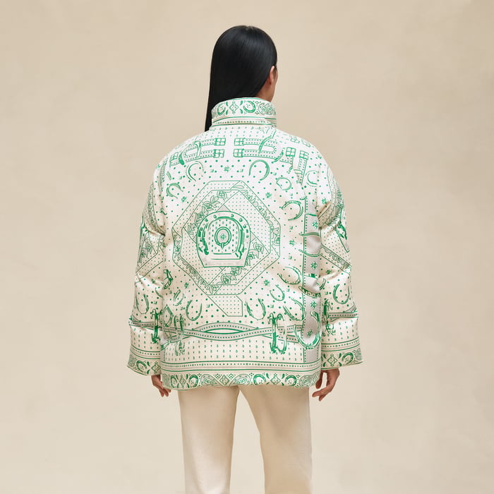 Blanc Nacre "Porte-bonheur Chevron" Coat