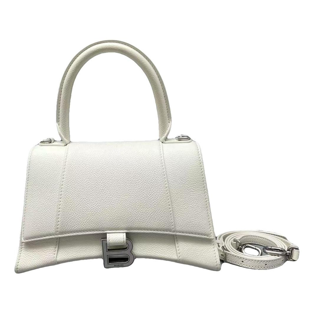 Hourglass leather handbag