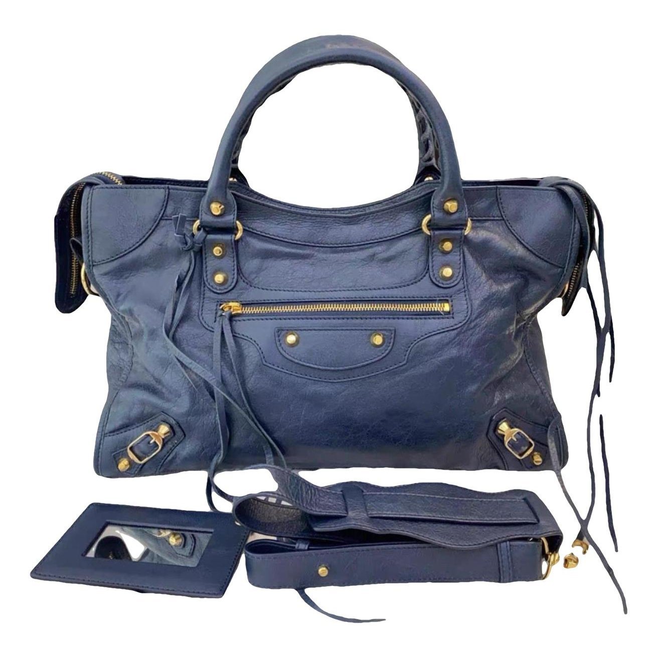 City leather handbag