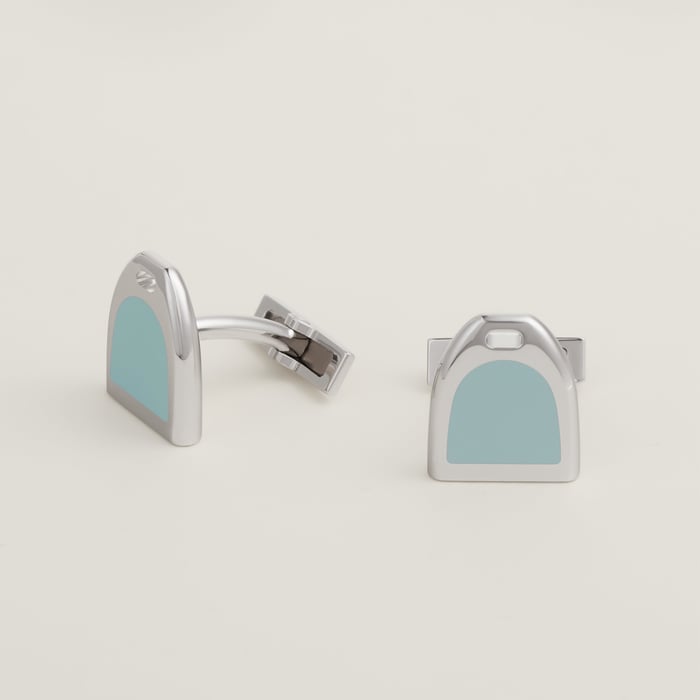 Bleu Lin Etrier Cufflinks