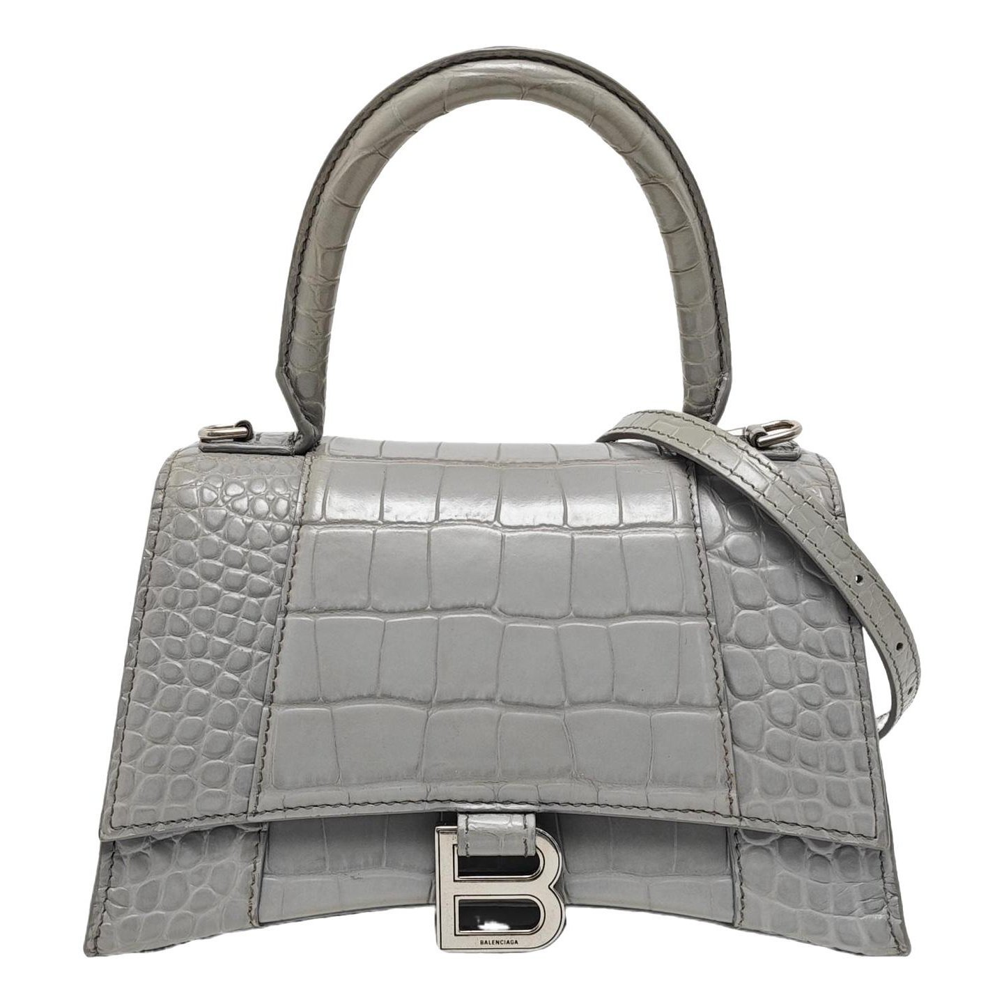Hourglass leather handbag