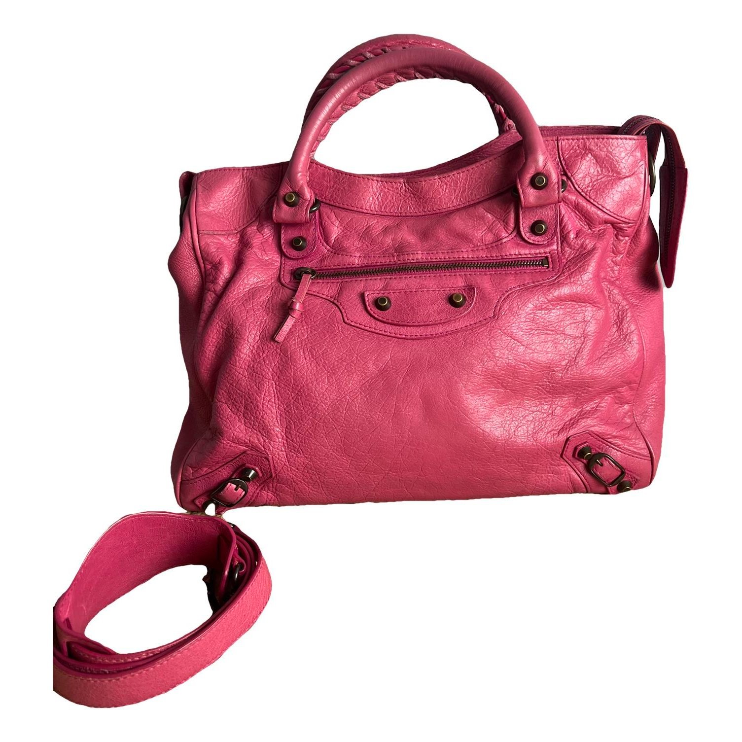 City leather handbag