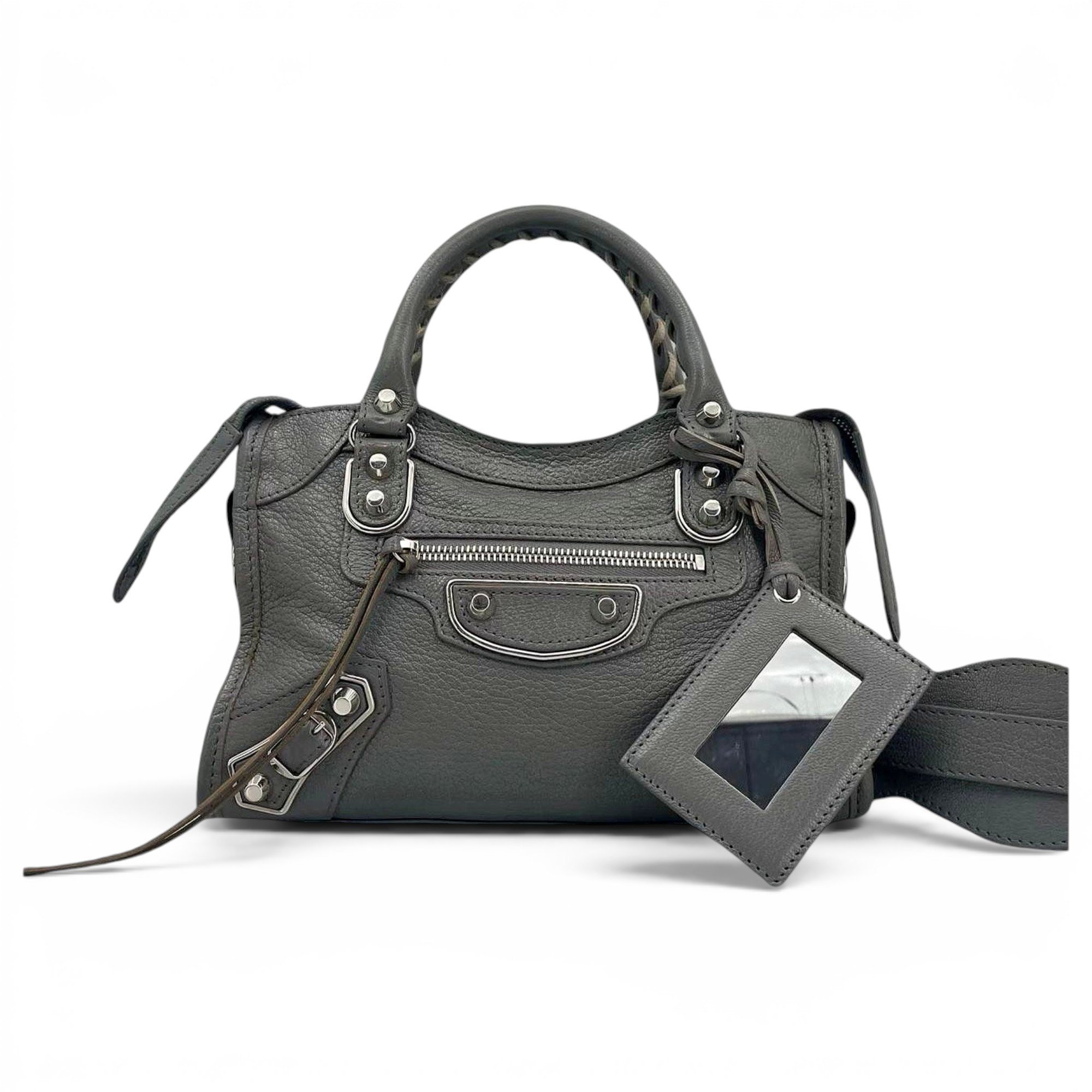 City leather handbag