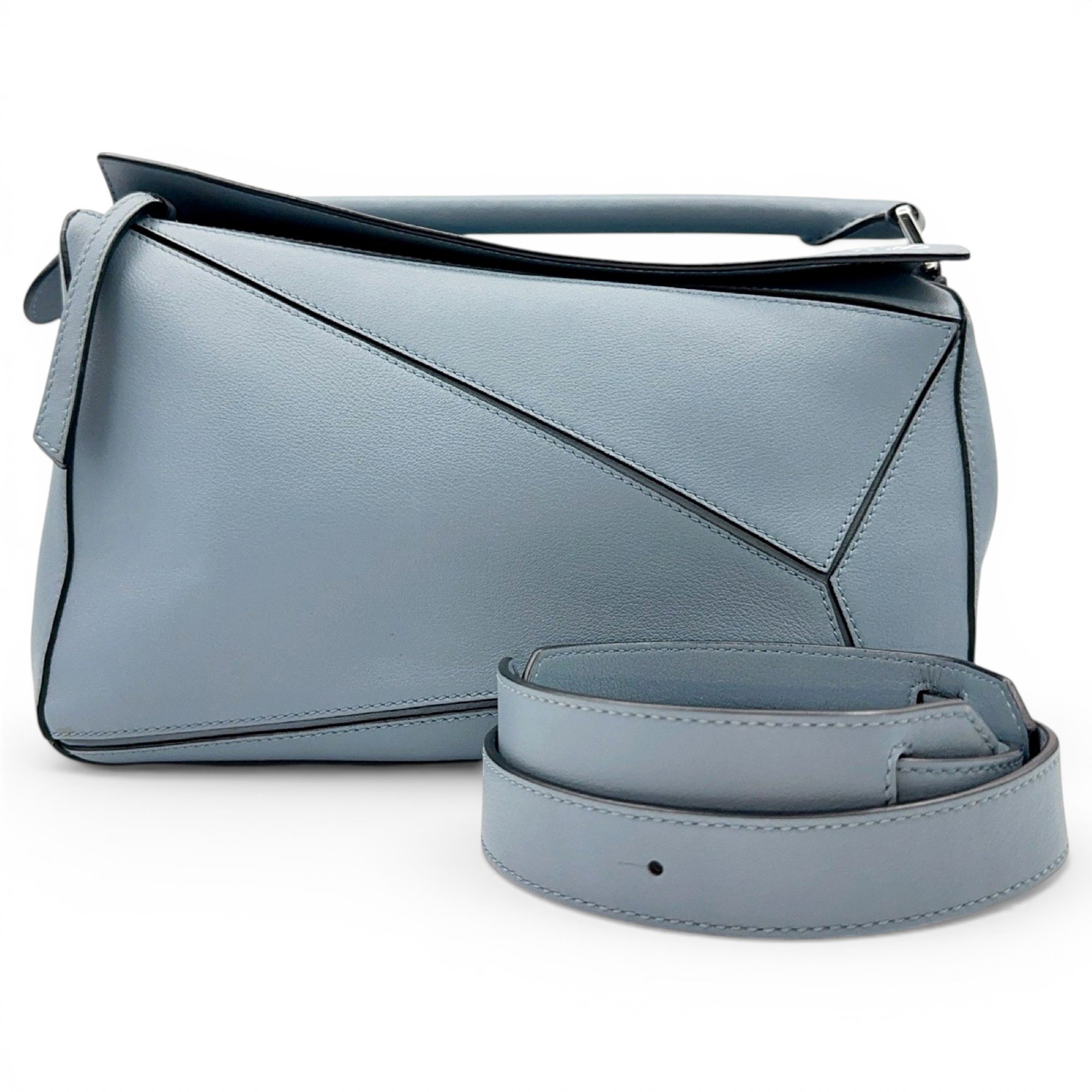 Puzzle leather handbag