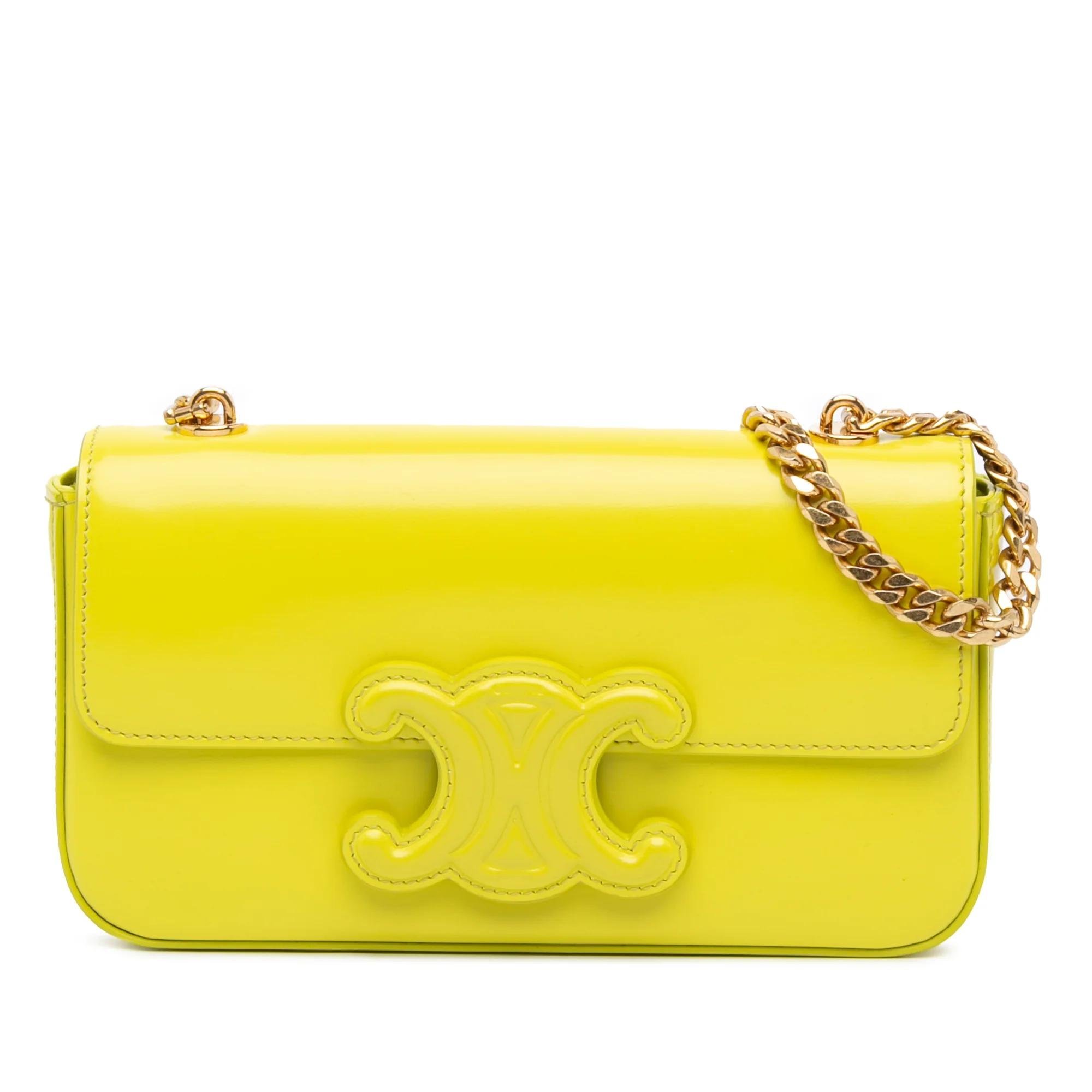 Triomphe chain leather handbag