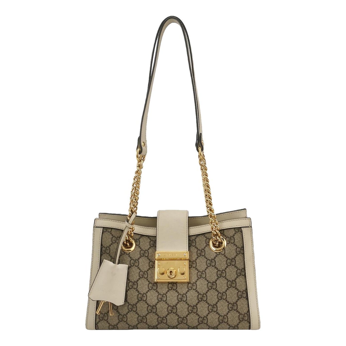 Padlock leather handbag