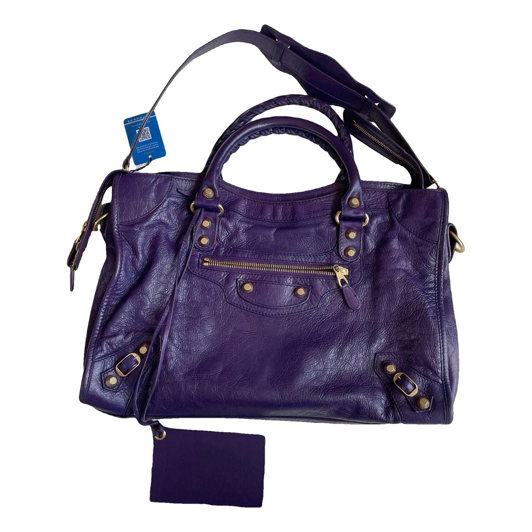 City leather handbag