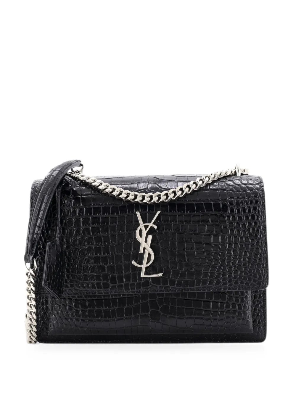 Sunset Crocodile Embossed Leather Medium crossbody bag