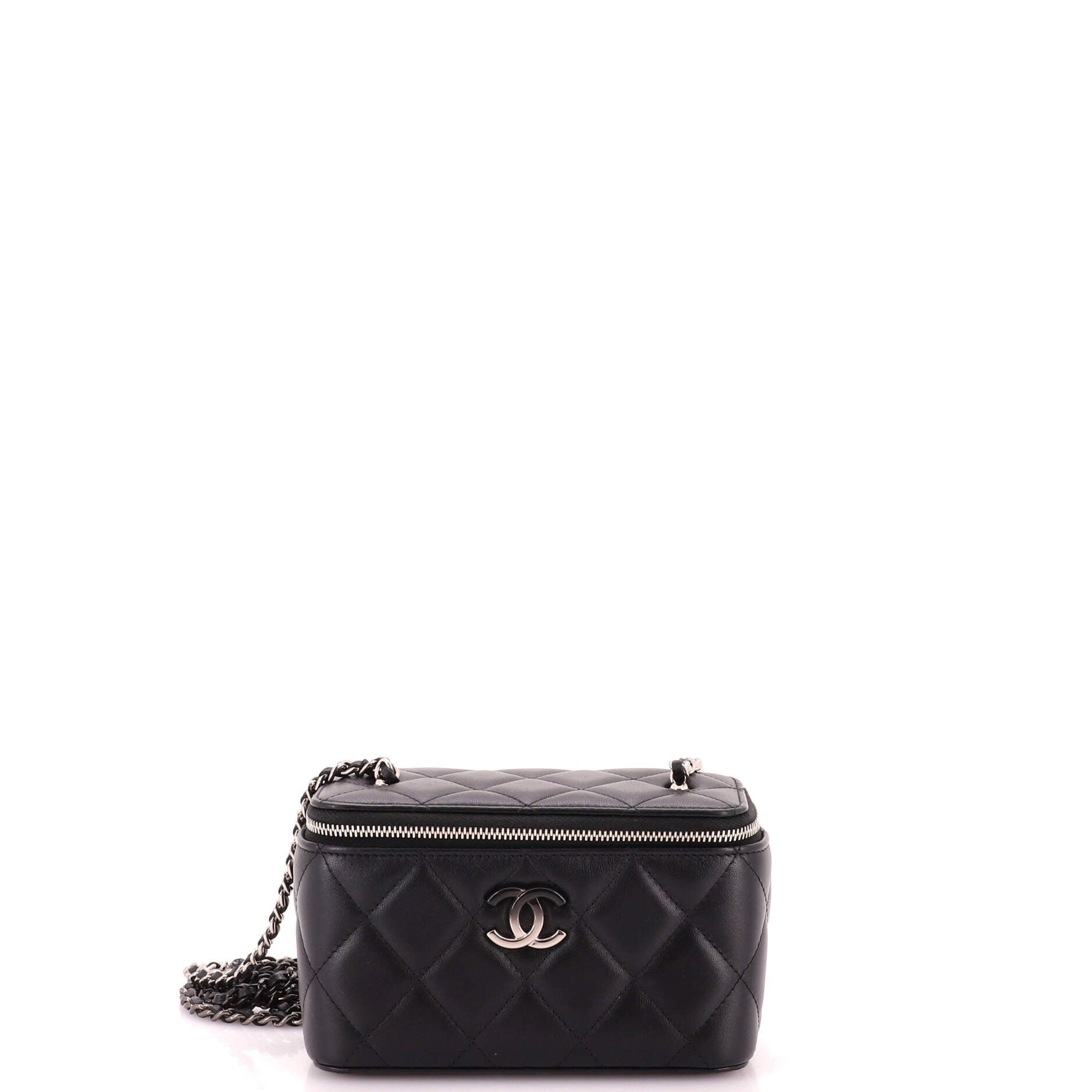 Ombre Classic Vanity Case with Chain Quilted Lambskin Small