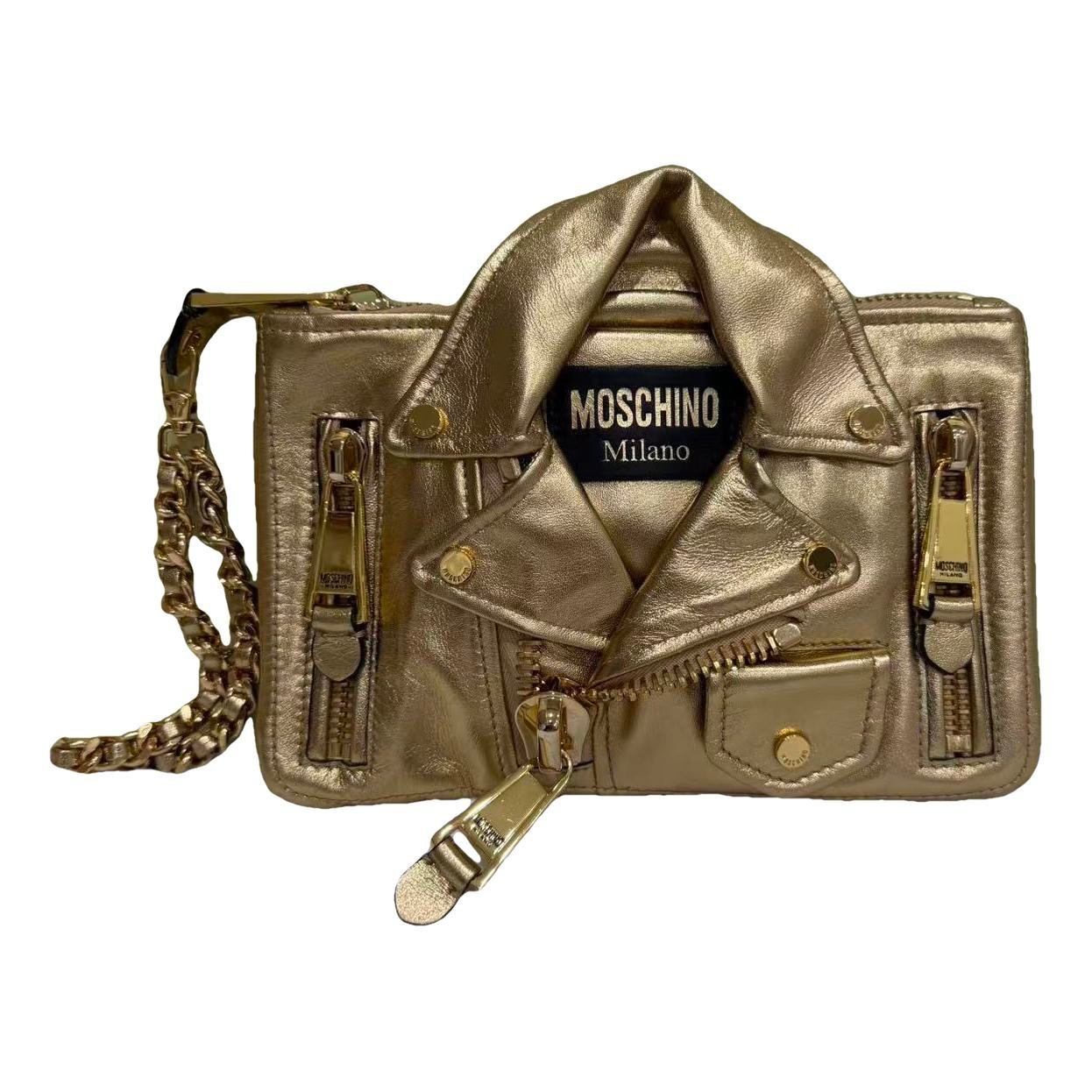 Biker leather clutch bag