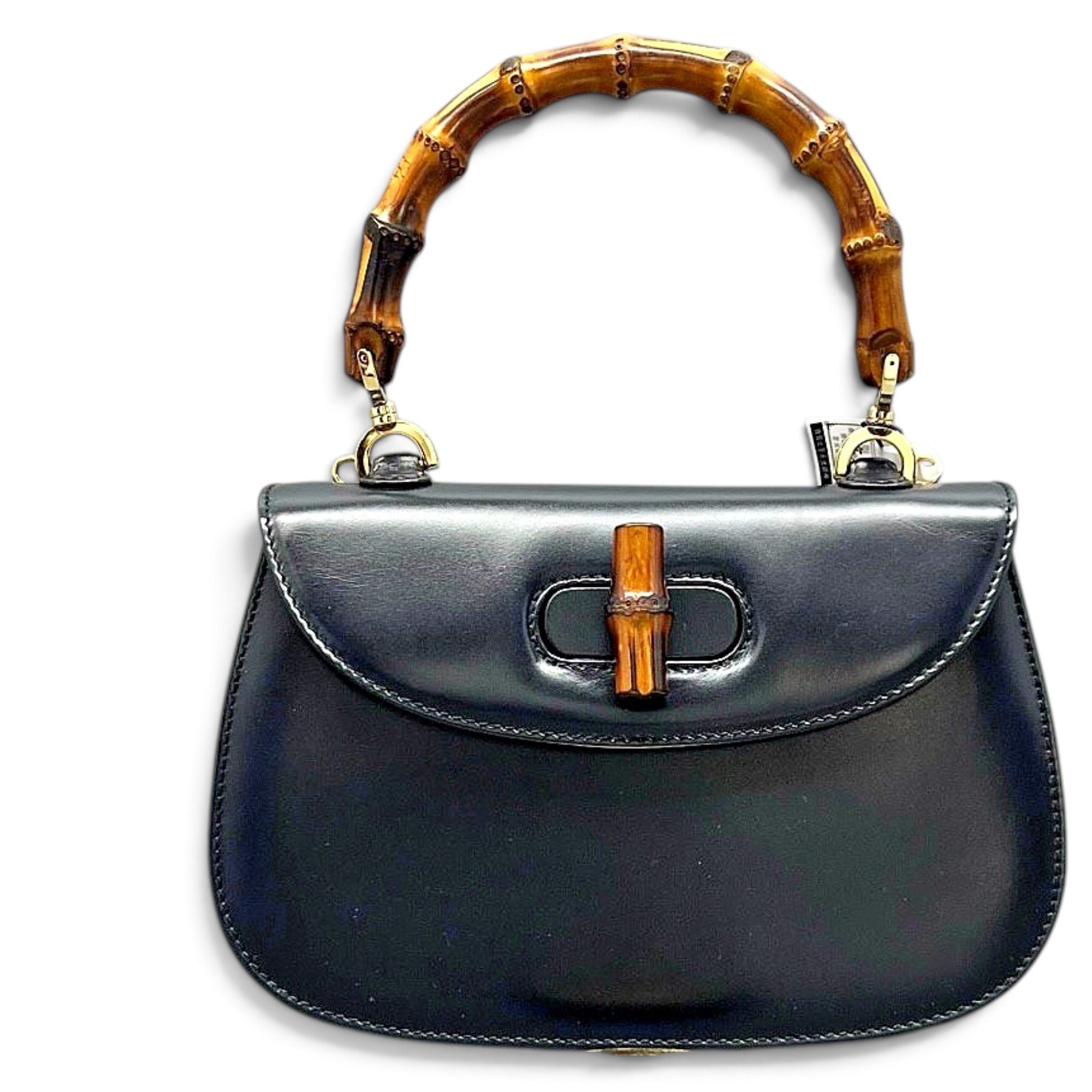 Convertible Bamboo Top Handle leather handbag