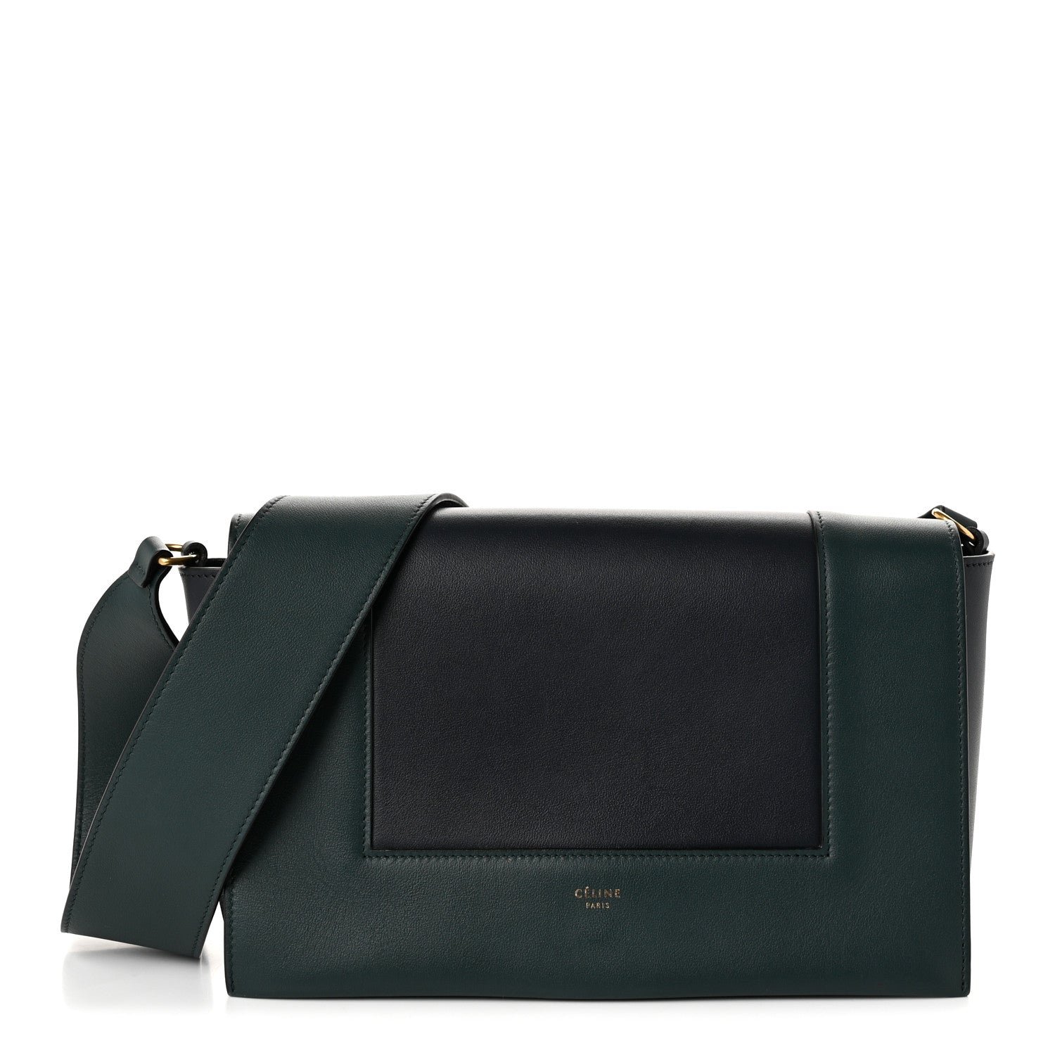 Celine Celine Shiny Smooth Calfskin Medium Frame Shoulder Bag Amazone Dark Navy