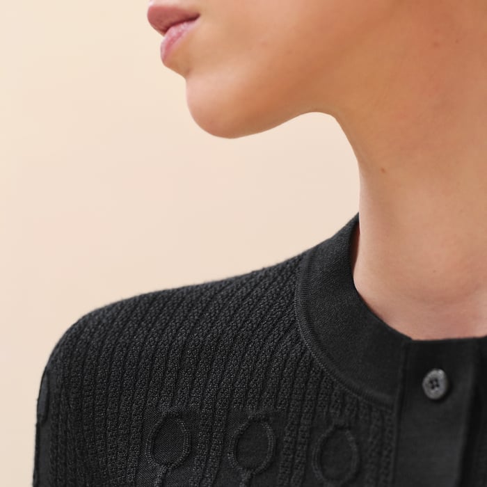 Noir Buttoned Tailored Long Dress