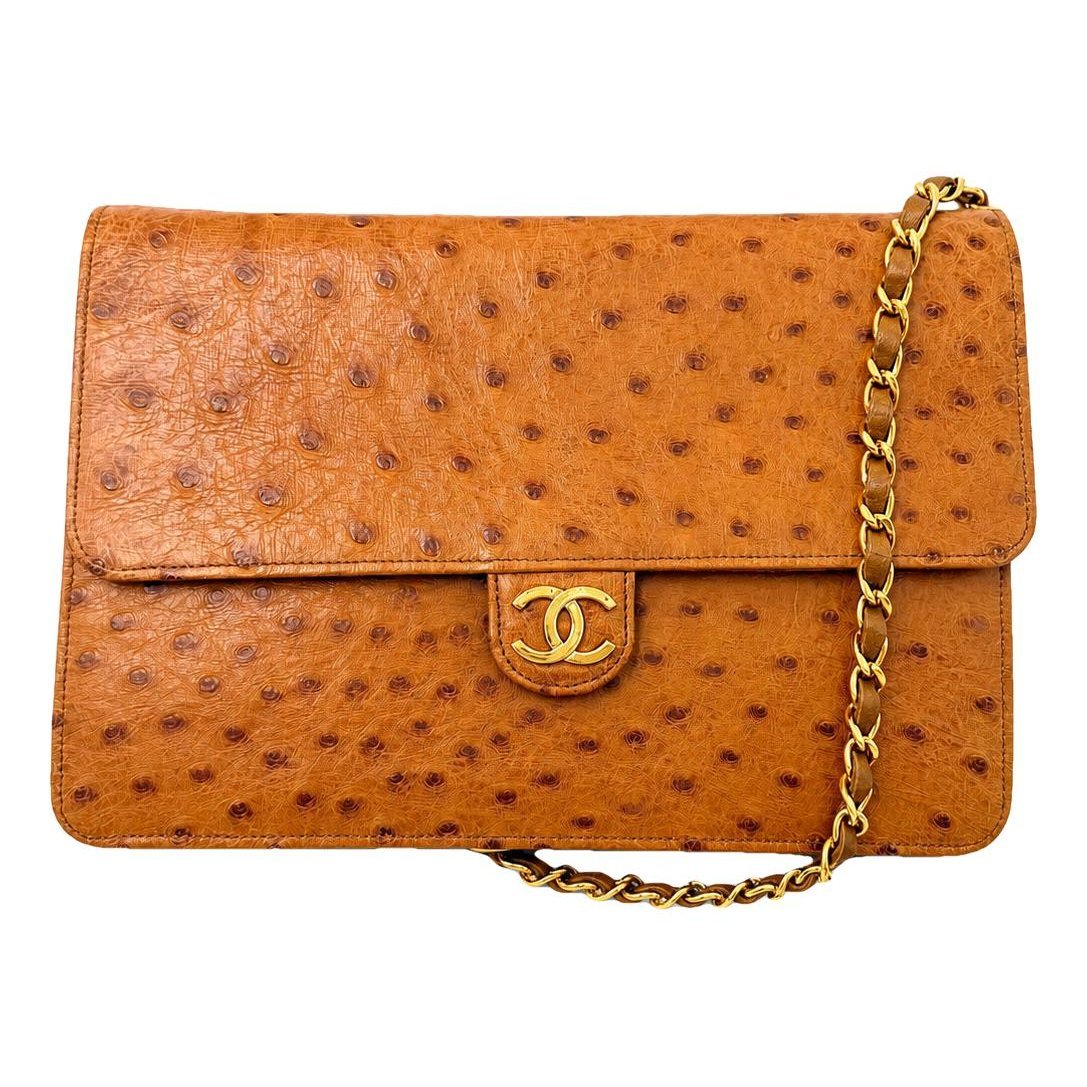 Ostrich clutch bag