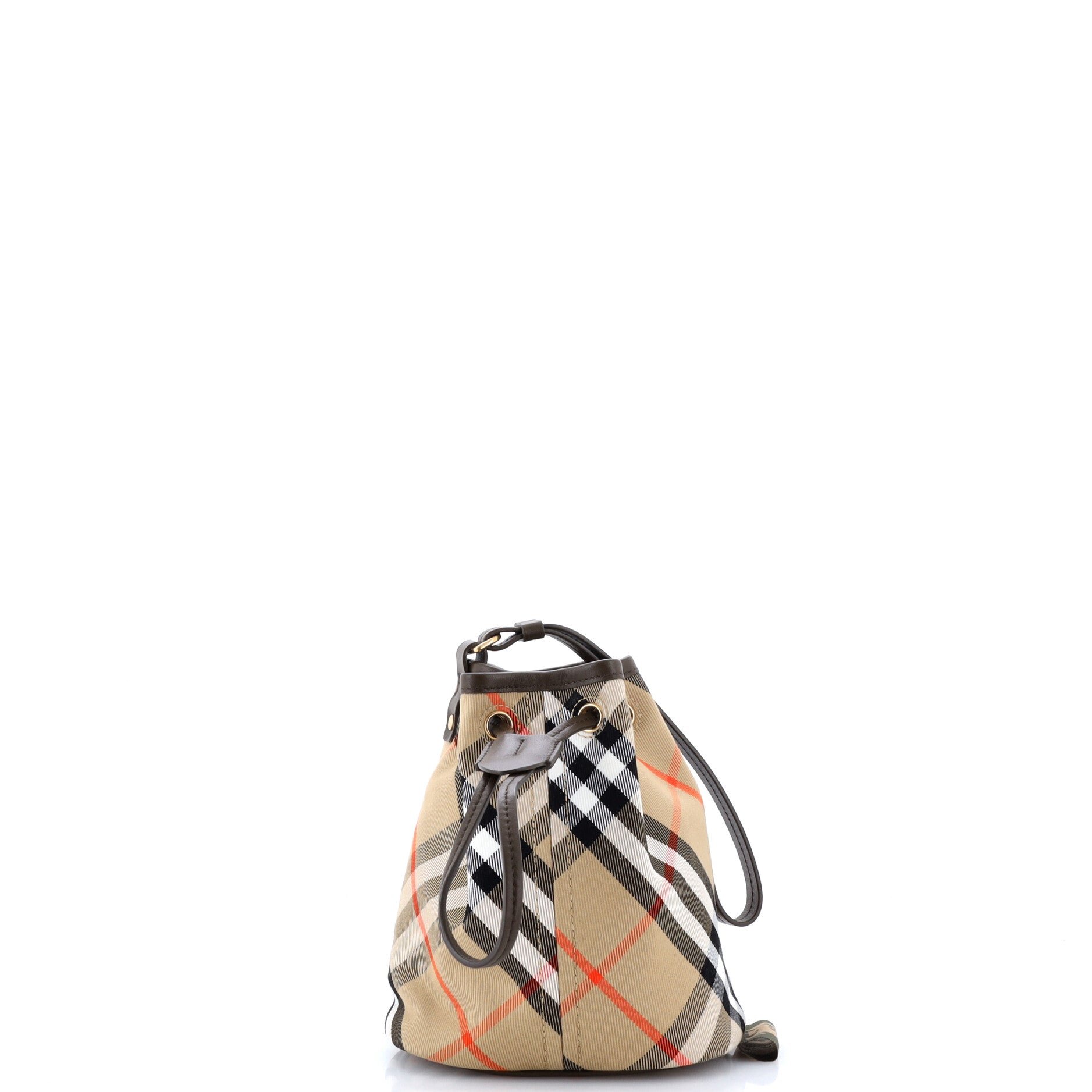 Wristlet Bucket Bag Vintage Check Canvas Mini