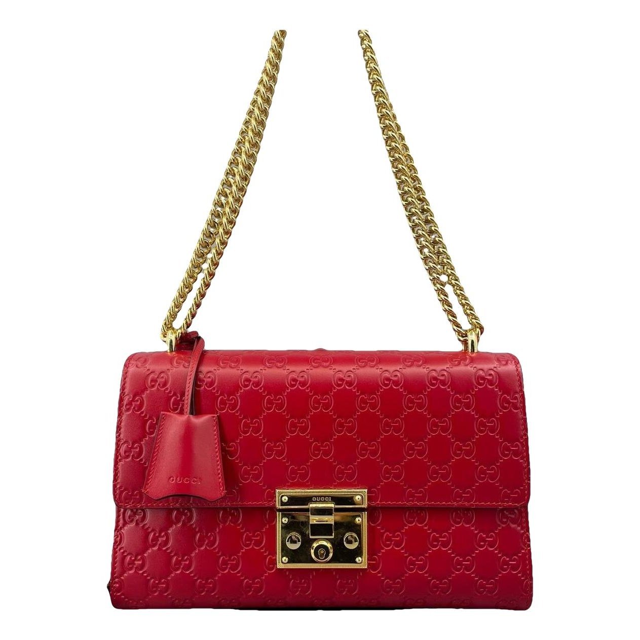 Padlock leather handbag