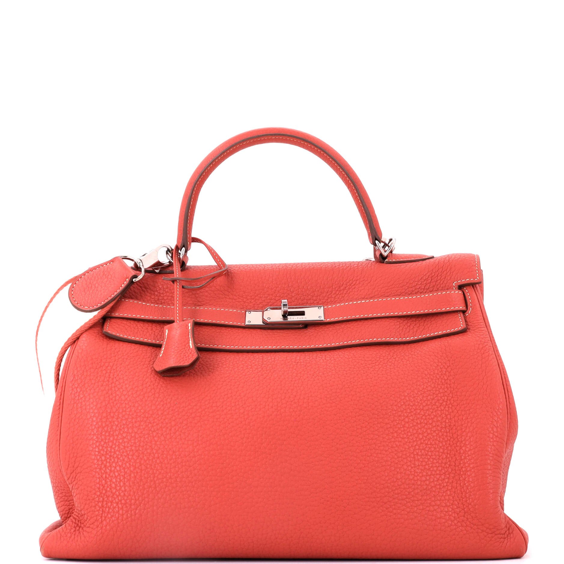 Kelly Amazone Handbag Sanguine Togo with Palladium Hardware 35