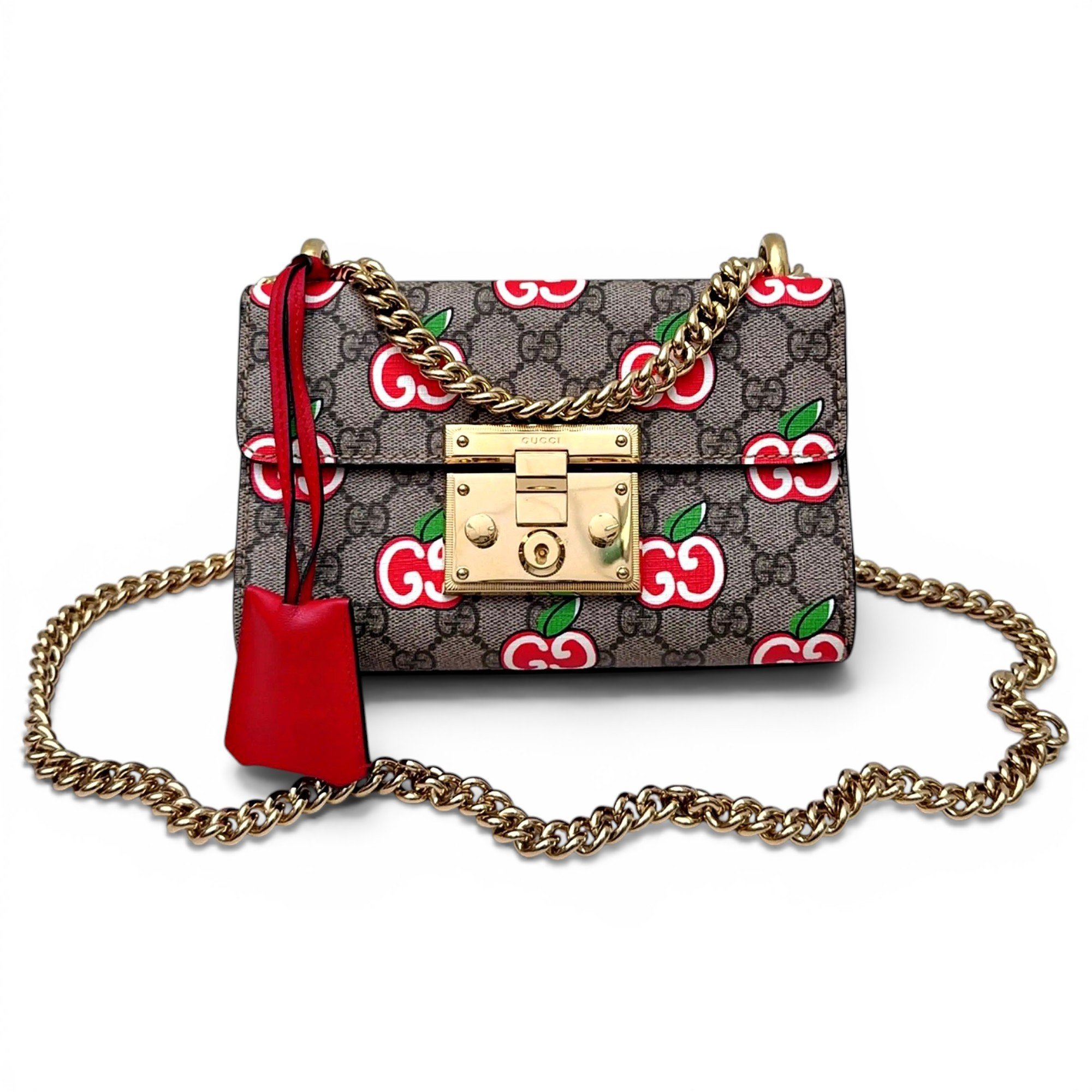 Padlock leather crossbody bag
