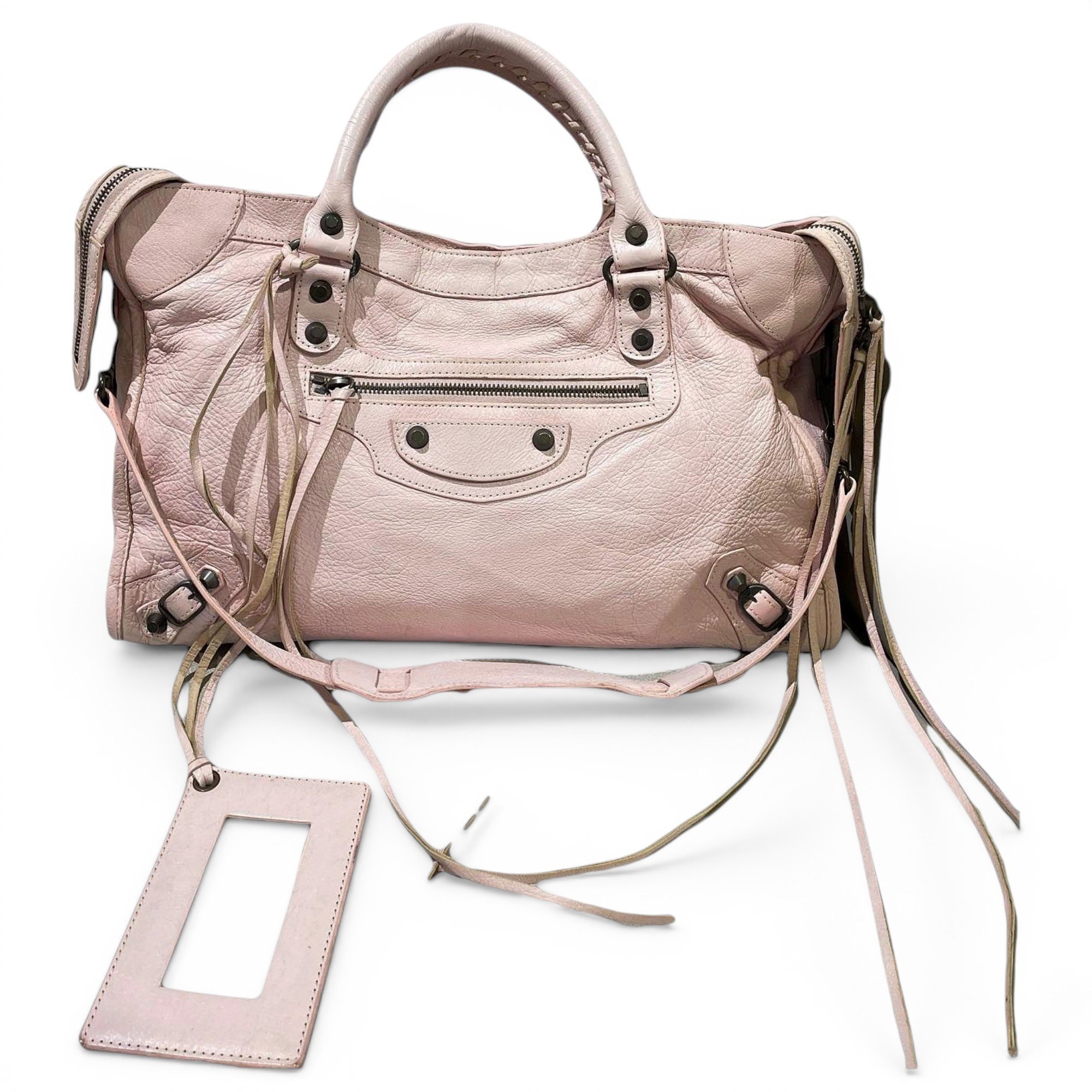 City leather handbag