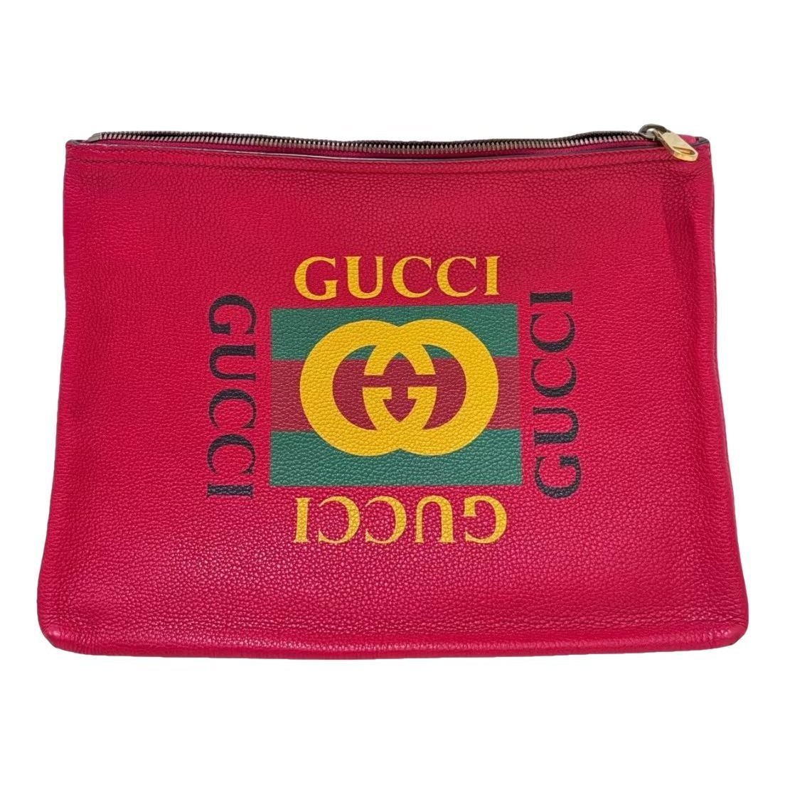 Leather clutch bag