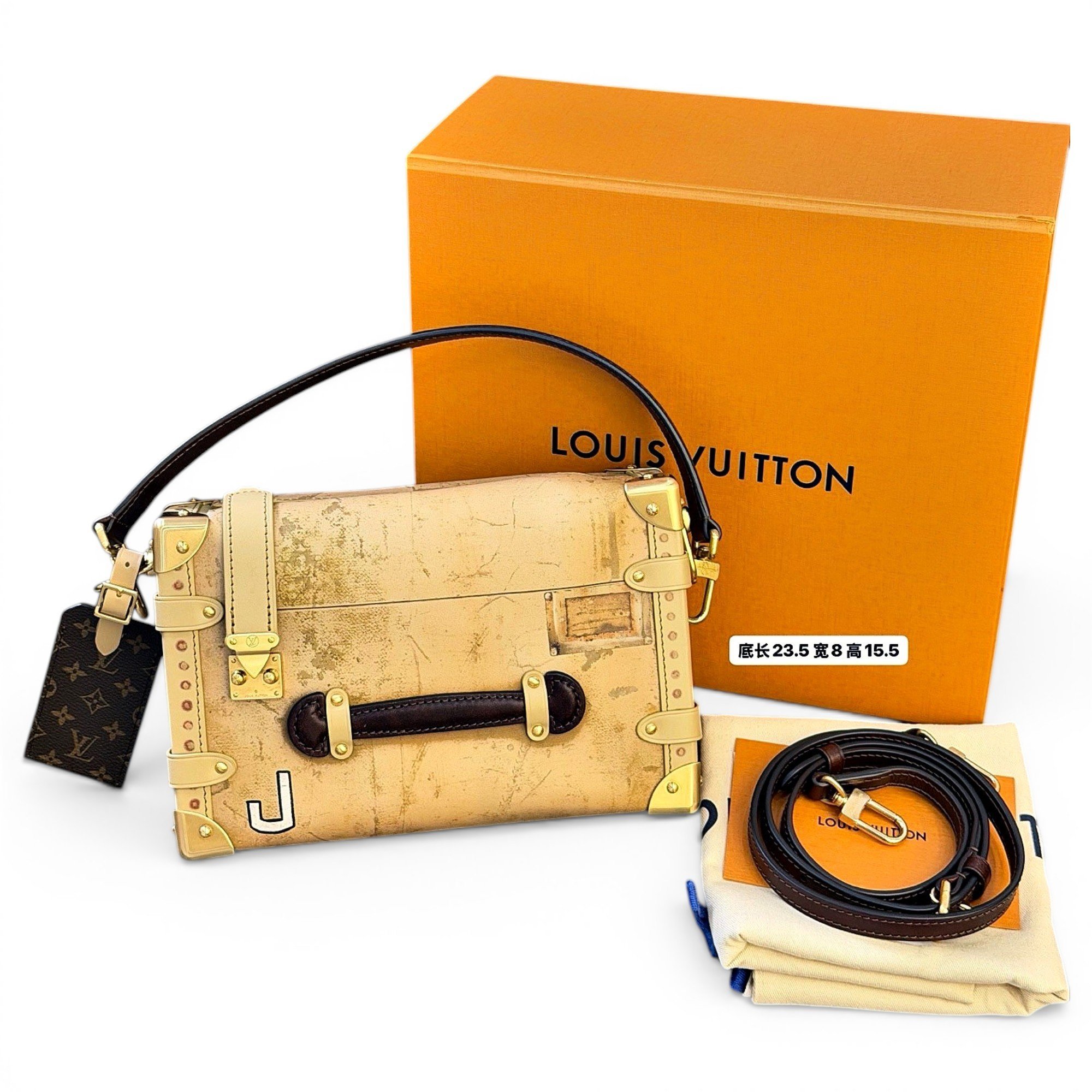 Side Trunk leather crossbody bag
