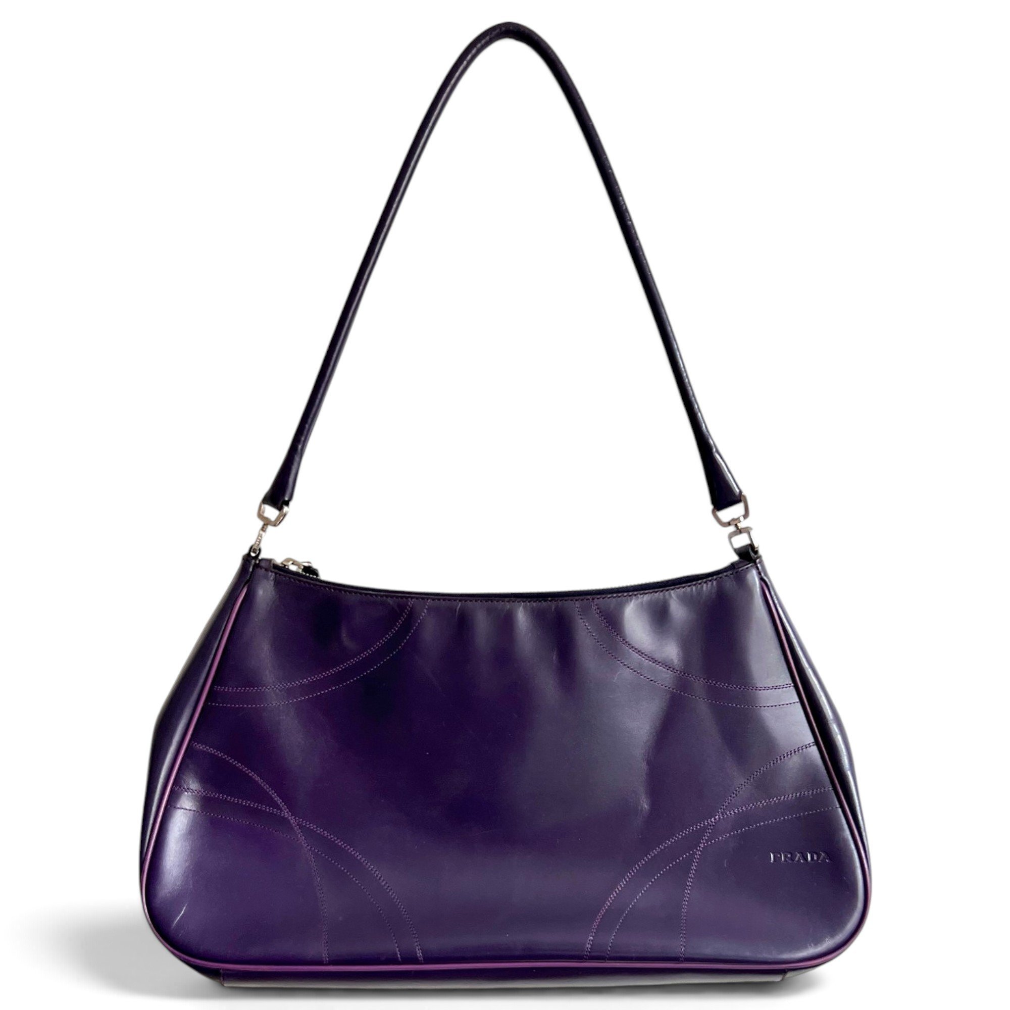 Bowling leather handbag