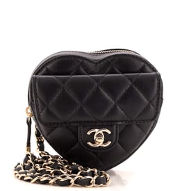 Chanel CC in Love Heart Belt Bag Quilted Lambskin
