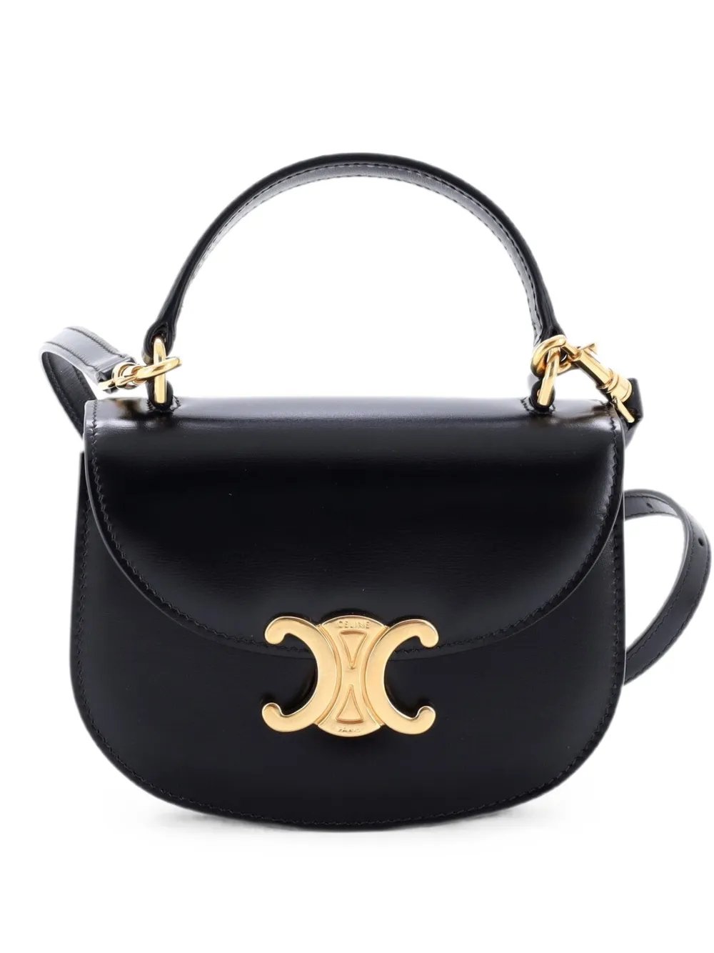 Triomphe Besace Clea Top Handle Flap Bag Leather Mini satchel