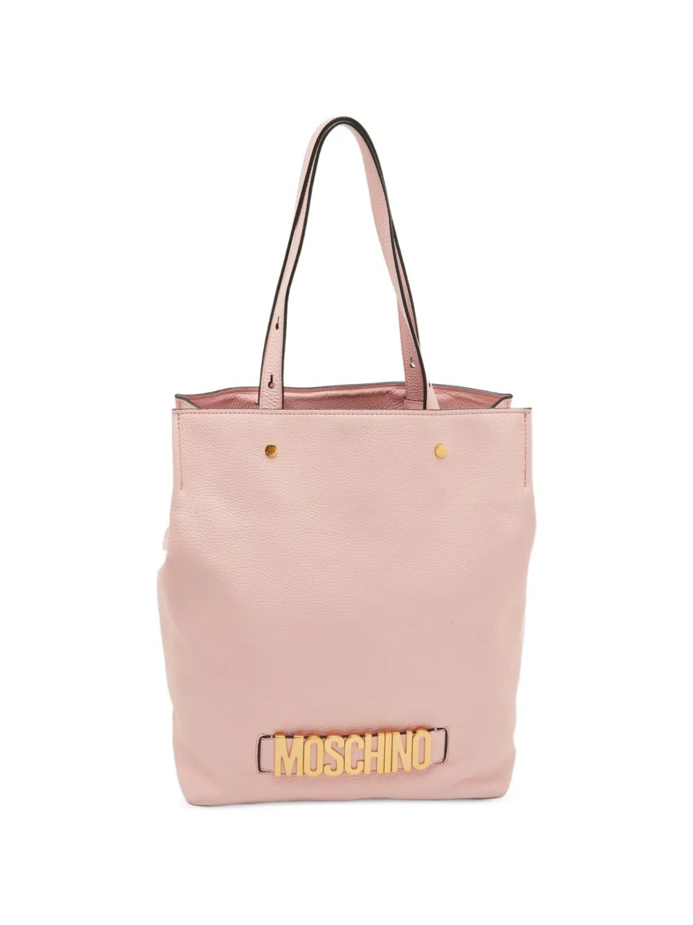 Moschino medium logo-plaque leather tote bag