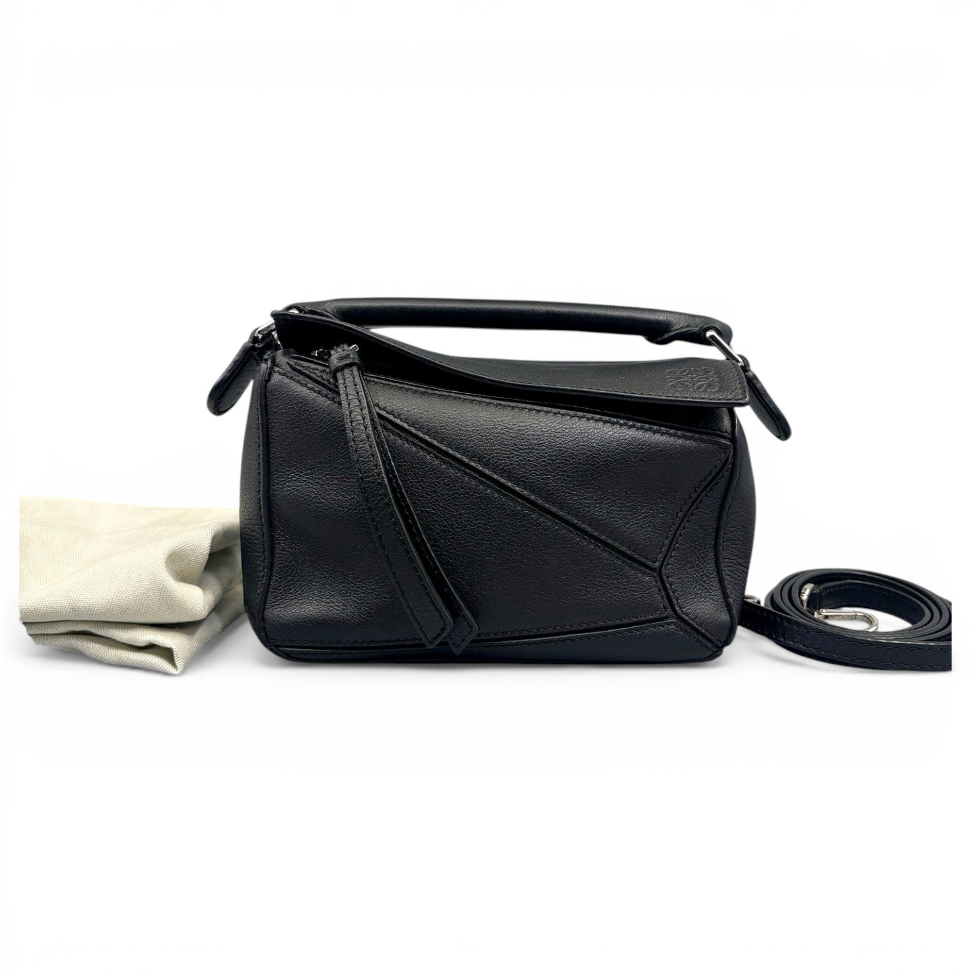 Puzzle leather handbag