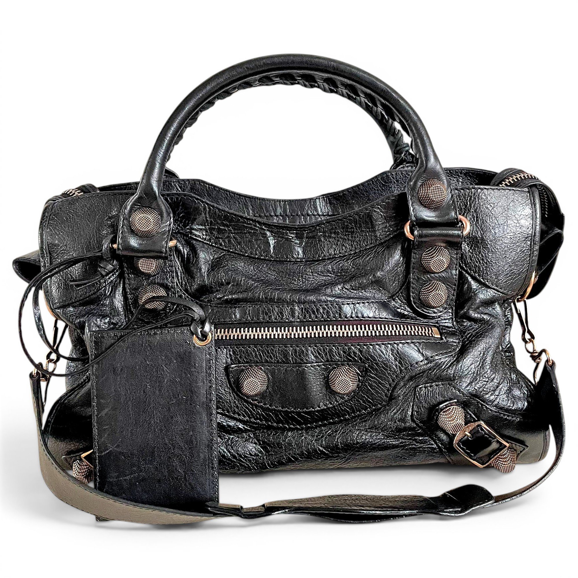 City leather handbag