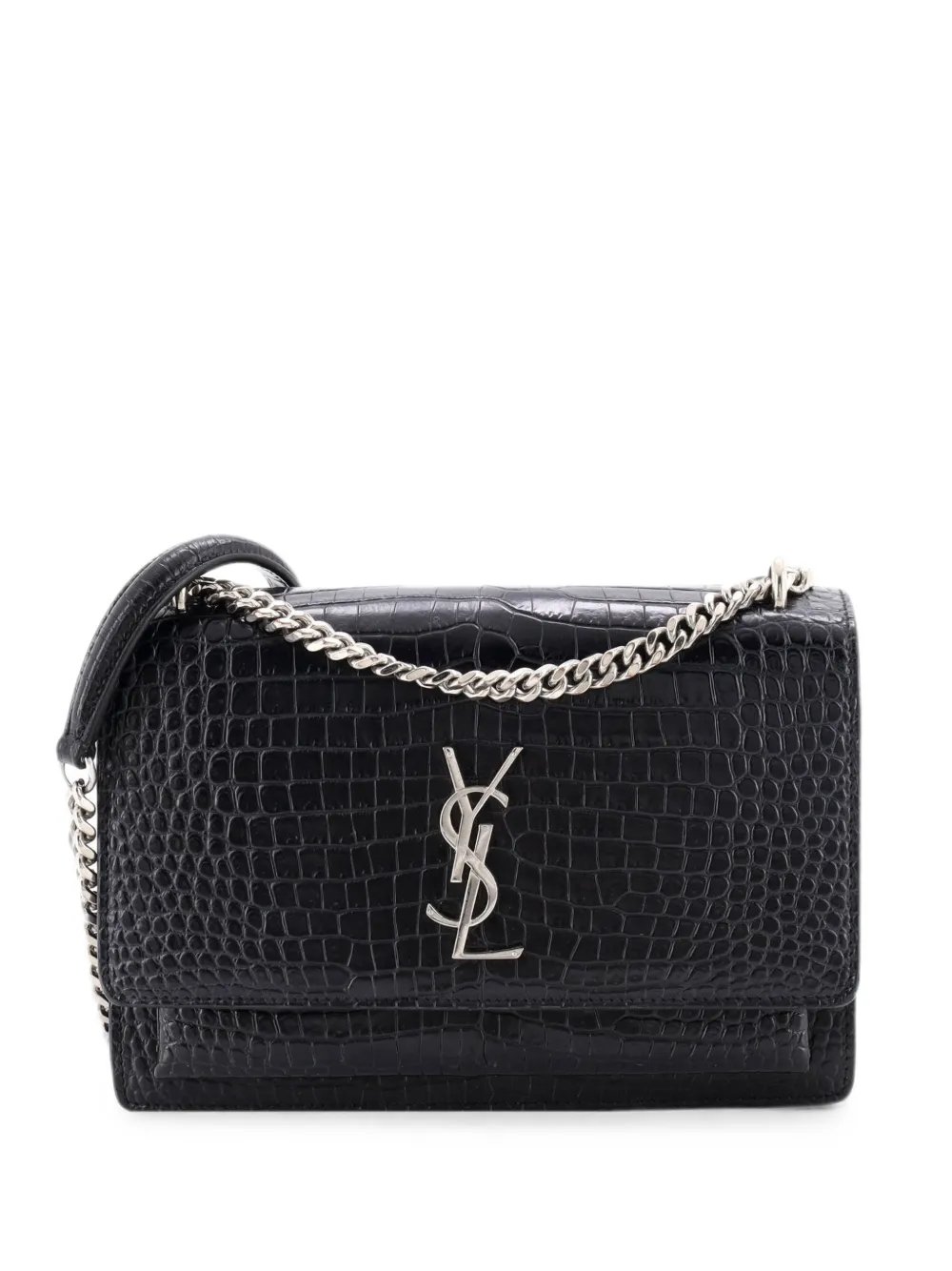 Sunset Crocodile Embossed Leather Medium crossbody bag