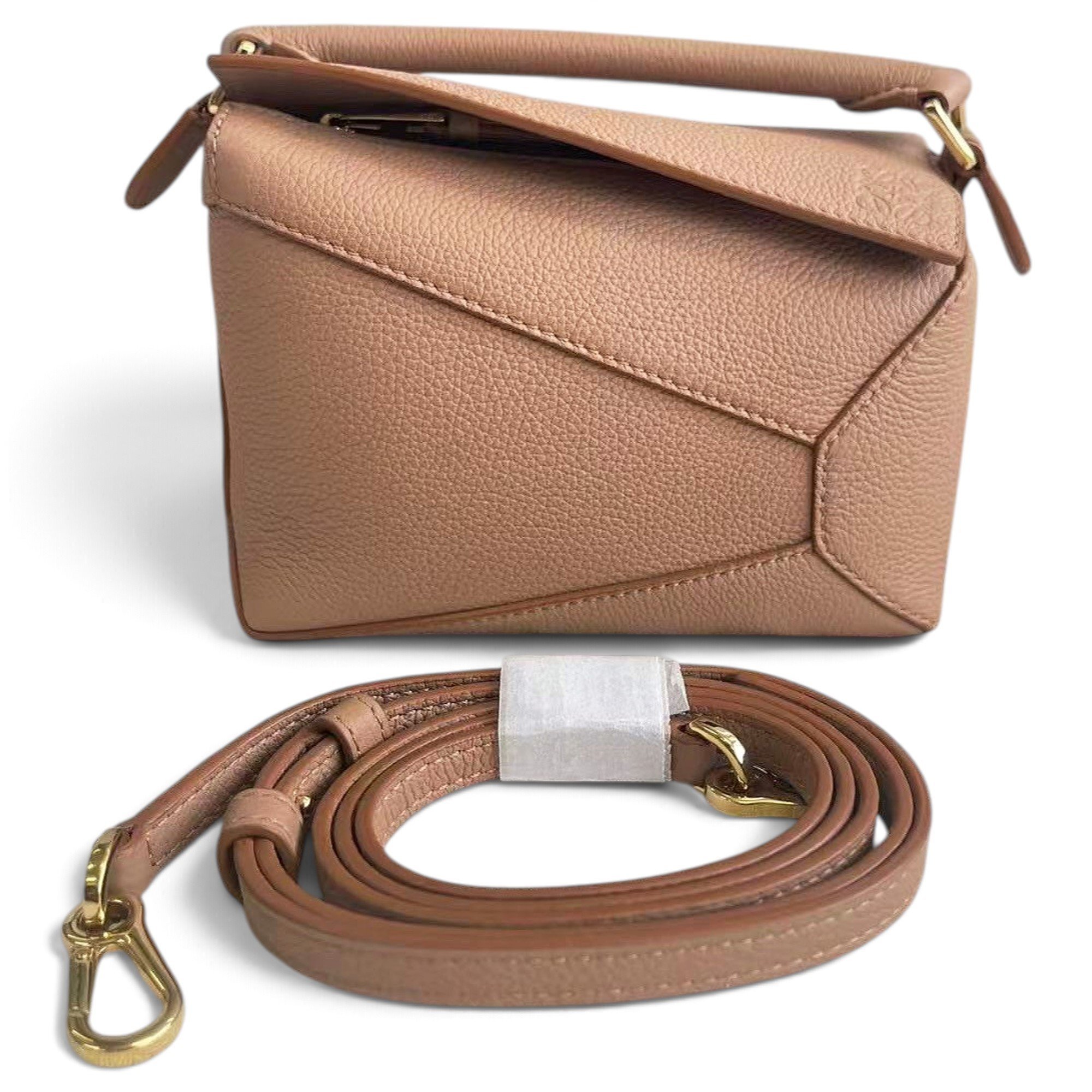 Puzzle leather handbag