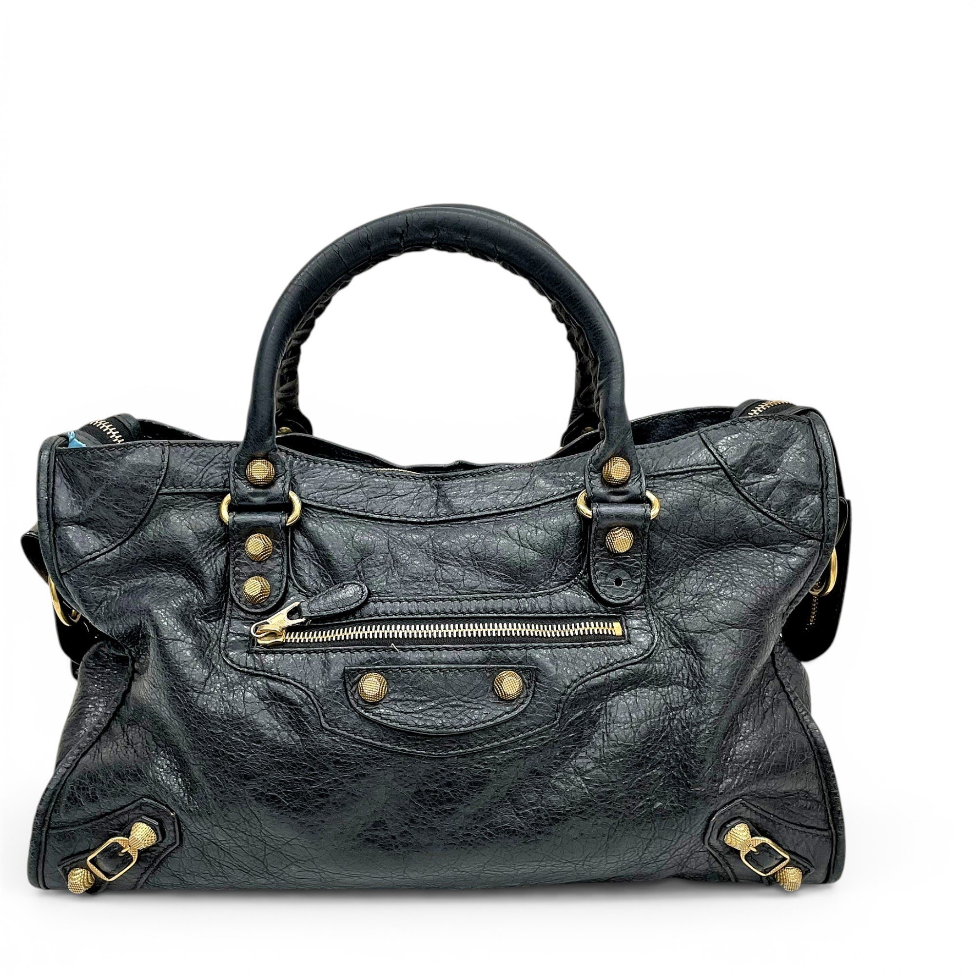 City leather handbag