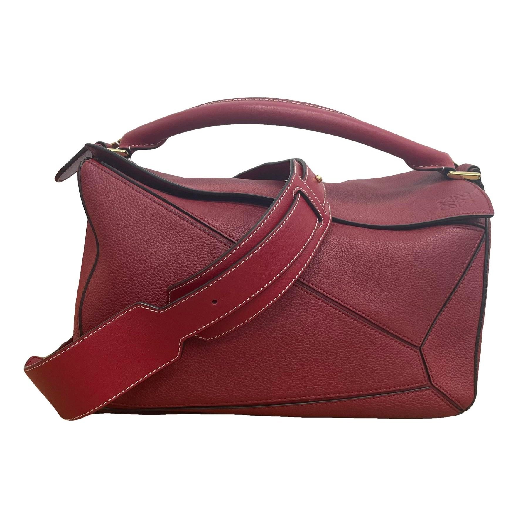 Puzzle leather handbag