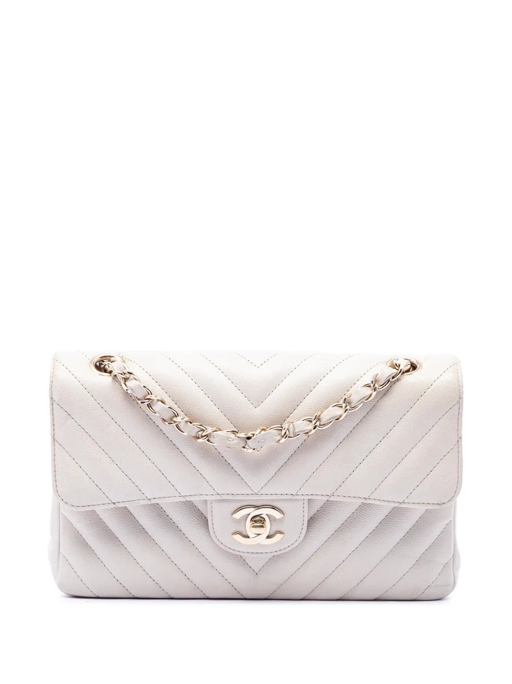 2018-2019 Small Classic Chevron Caviar Double Flap shoulder bag