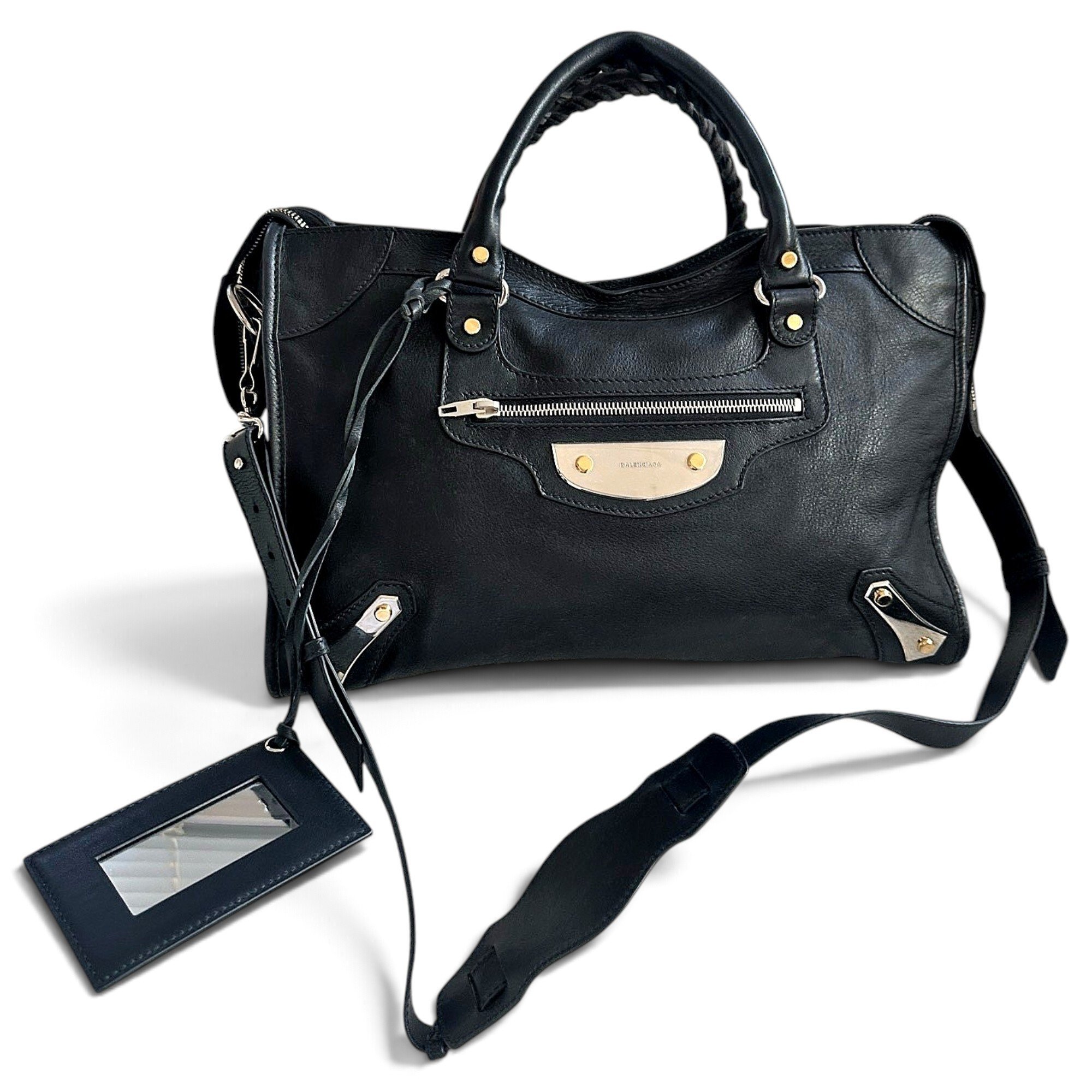 City leather handbag