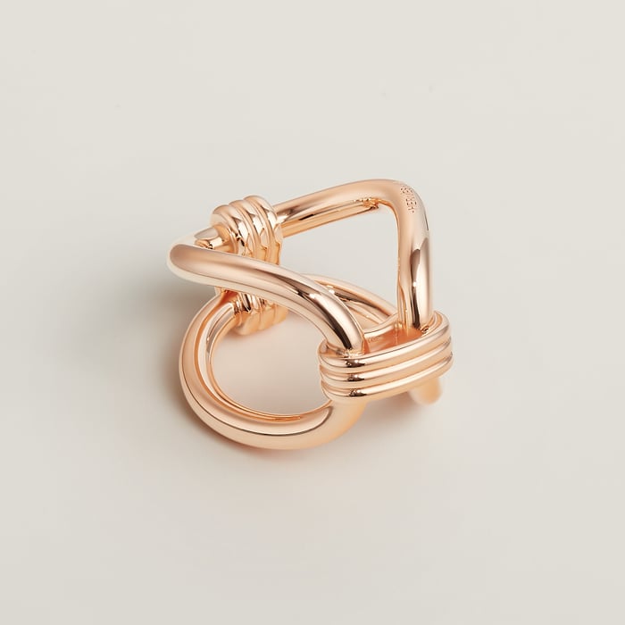 Plaqué or Rose Noeud De H Scarf 90 Ring