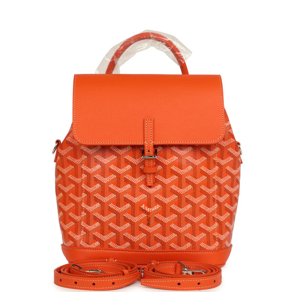 Goyard Goyardine Canvas Orange Mini Alpin Backpack Palladium Hardware